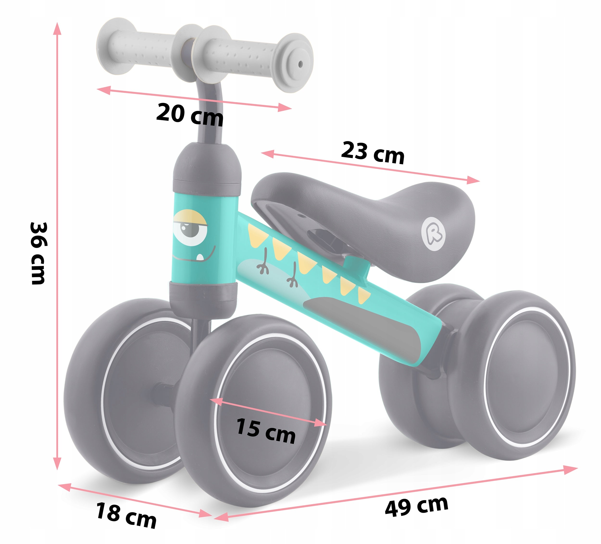 Children's balance bike tricycle light solid DINO 12m+ Model RK-606