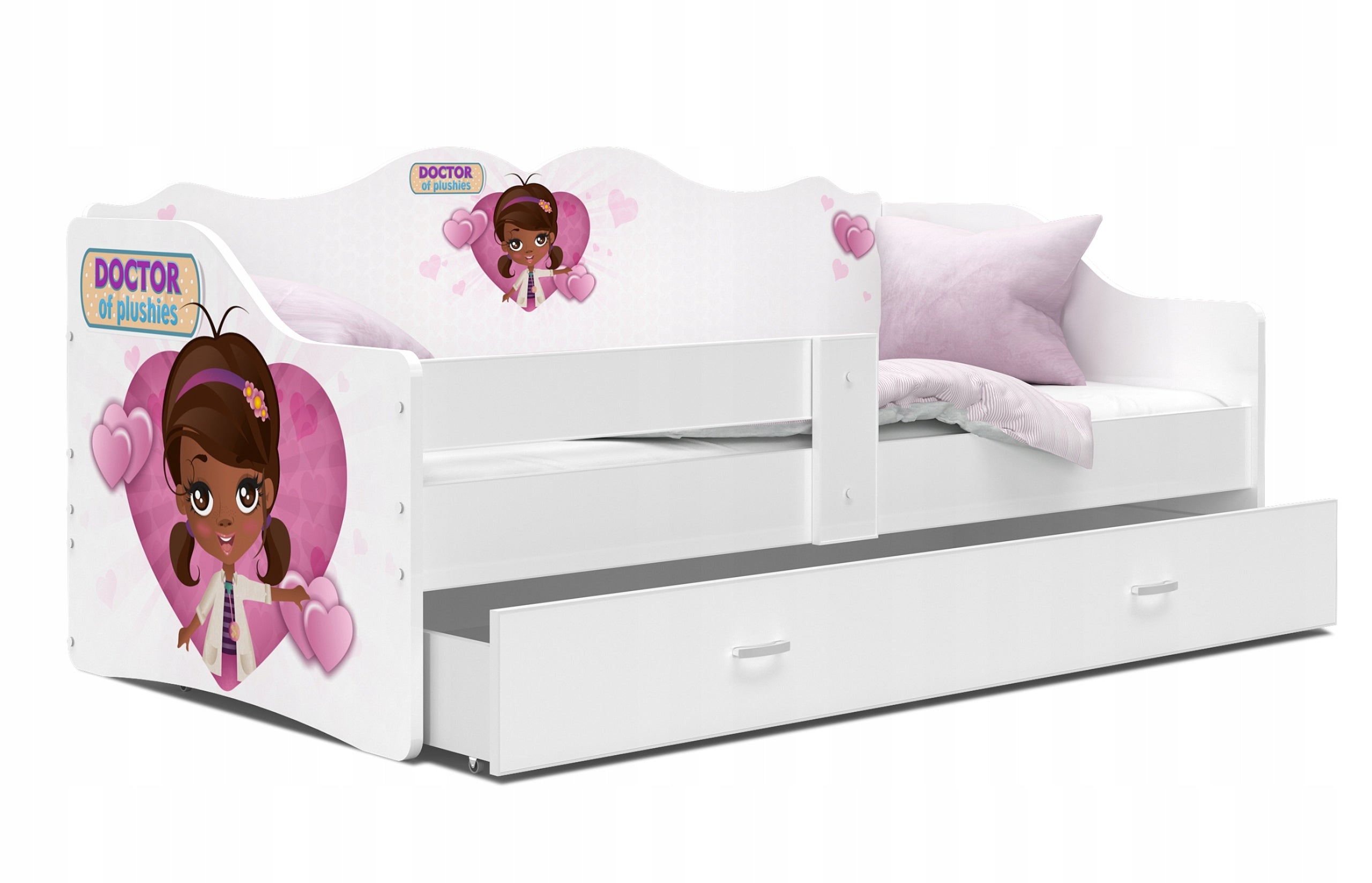 Children's bed 160x80 drawer + mattress NELI Manufacturer code P-NELI-P-080-160-BIA-BIA-BIA-MP-SF