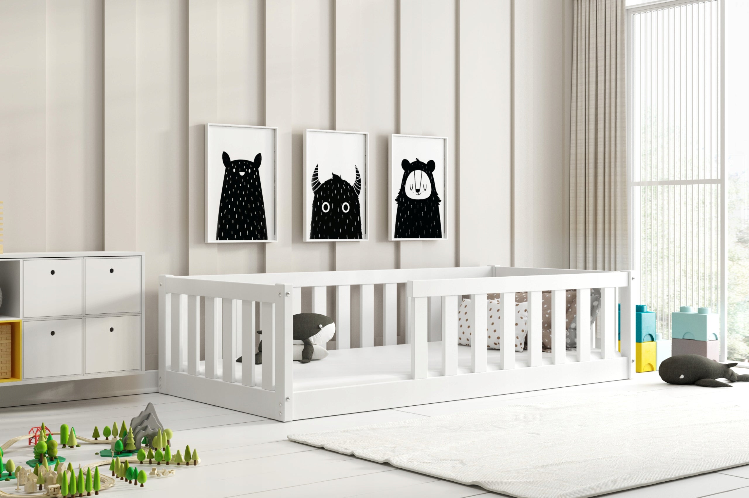 Children's bed 160x80 wooden with mattress Bella Sima montessori Brand INTERBEDS