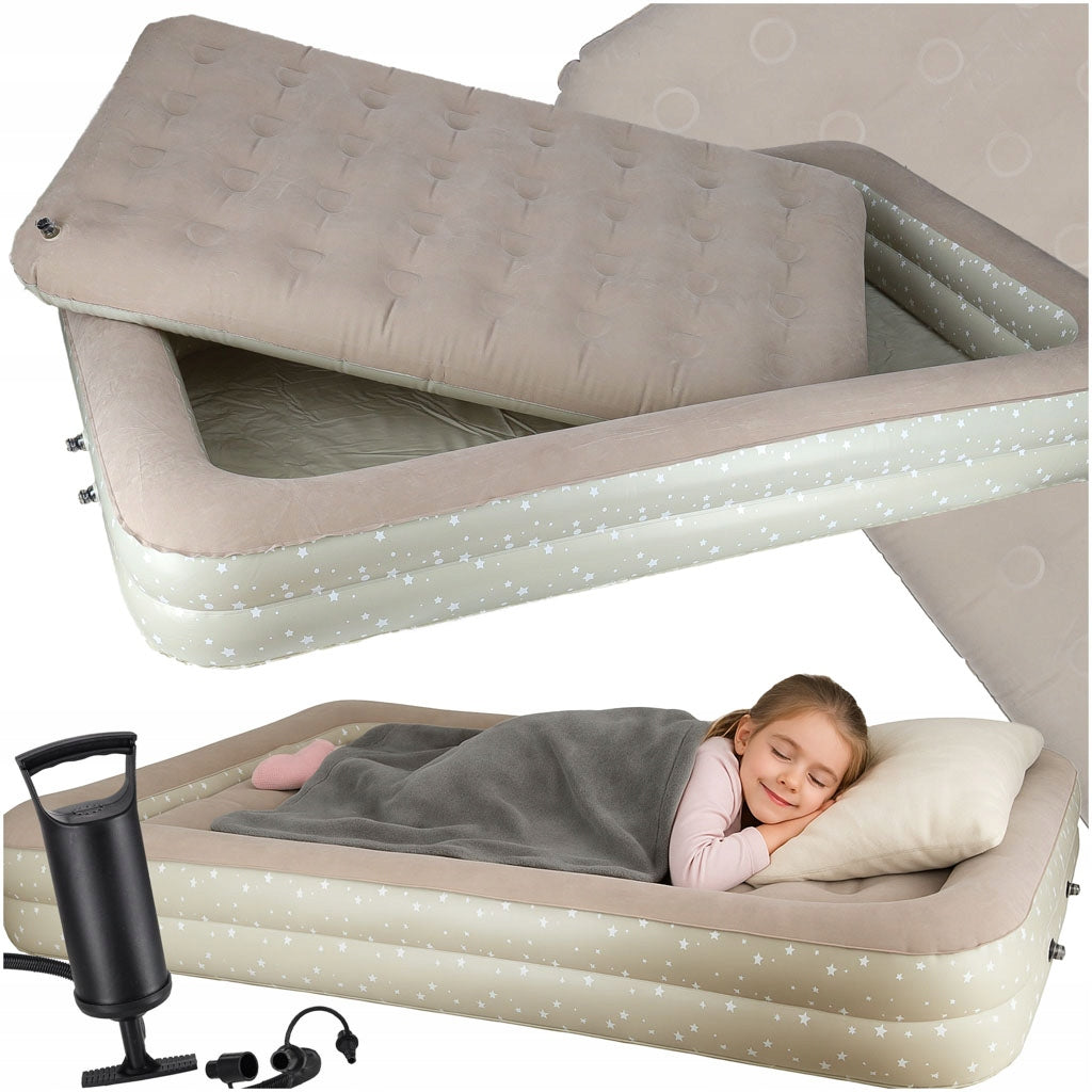 Children's bed mattress inflatable sleeping tourist pump 140cm x 90cm