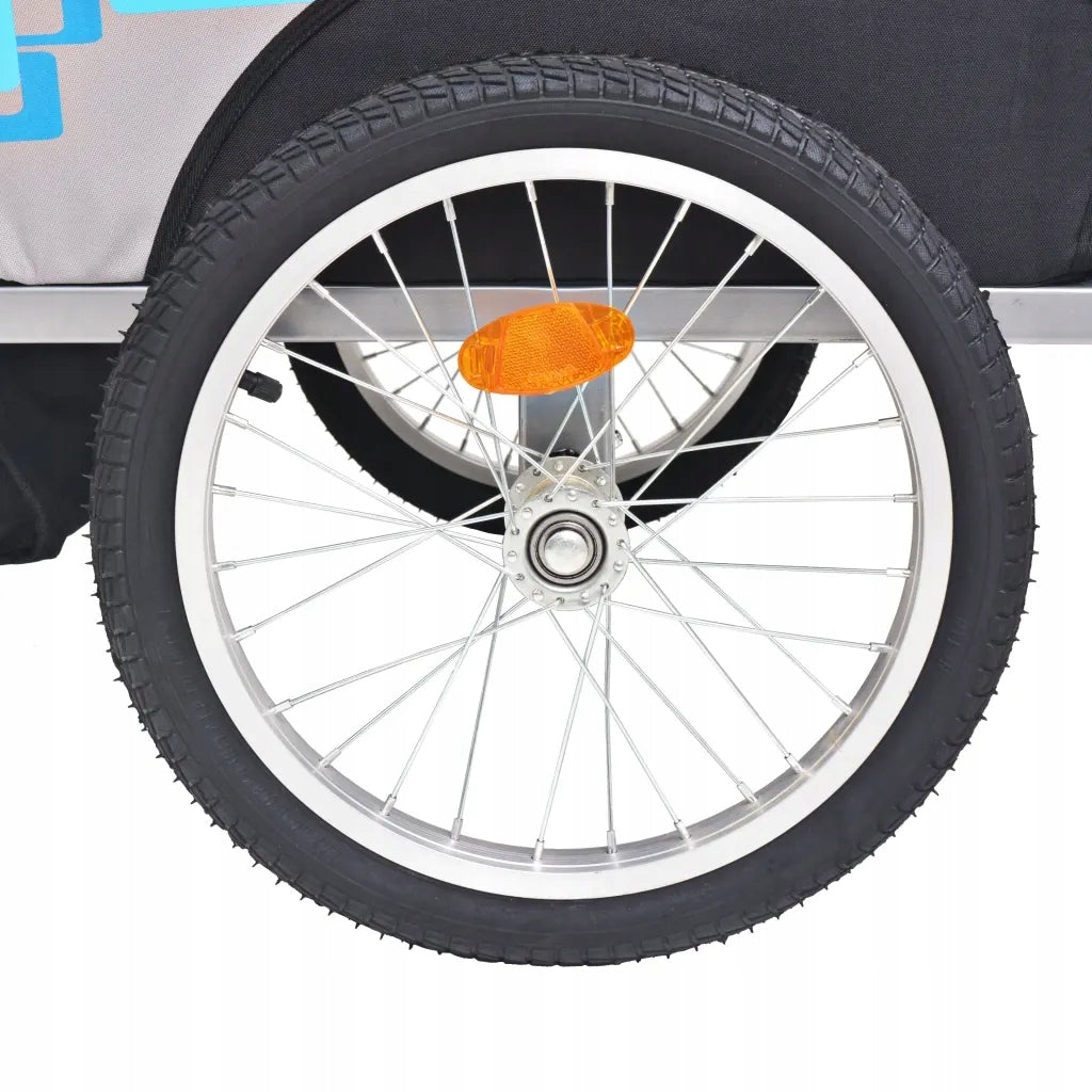 Children's bicycle trailer 1-2 person, grey-blue, 137x77x87 cm Model Inny