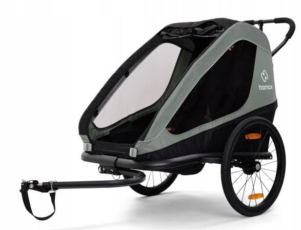 Children's bicycle trailer Hamax Traveller Twin khaki-black