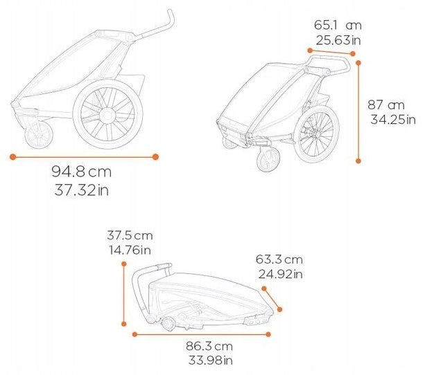 Children's bicycle trailer THULE CHARIOT CROSS 2 Single Dark Slate Model Chariot Cross 2 Single 2024