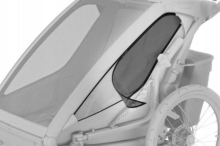 Children's bicycle trailer Thule Chariot Sport 2 double Black 10201031 Additional features shock absorption safety flag rain cover brake mosquito net hi-vis reflectors sun visors lighting pumped wheels cargo space foldable trailer design bicycle trailer hook