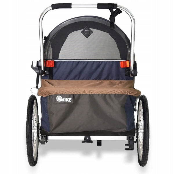 Children's bicycle trailer Wike Premium Double navy blue brown_n Model Wike Premium Double