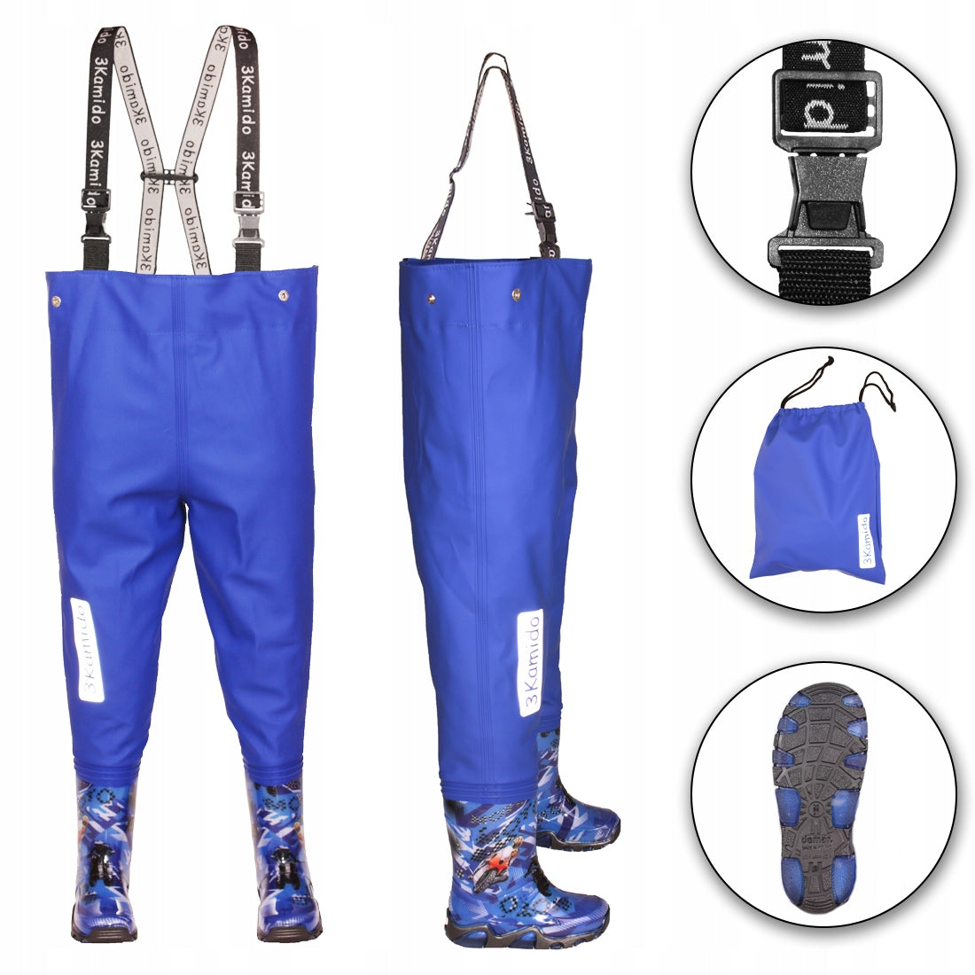 Children's bottoms 3Kamido, waders, waders -MOTORS, blue 34/35 Color blue