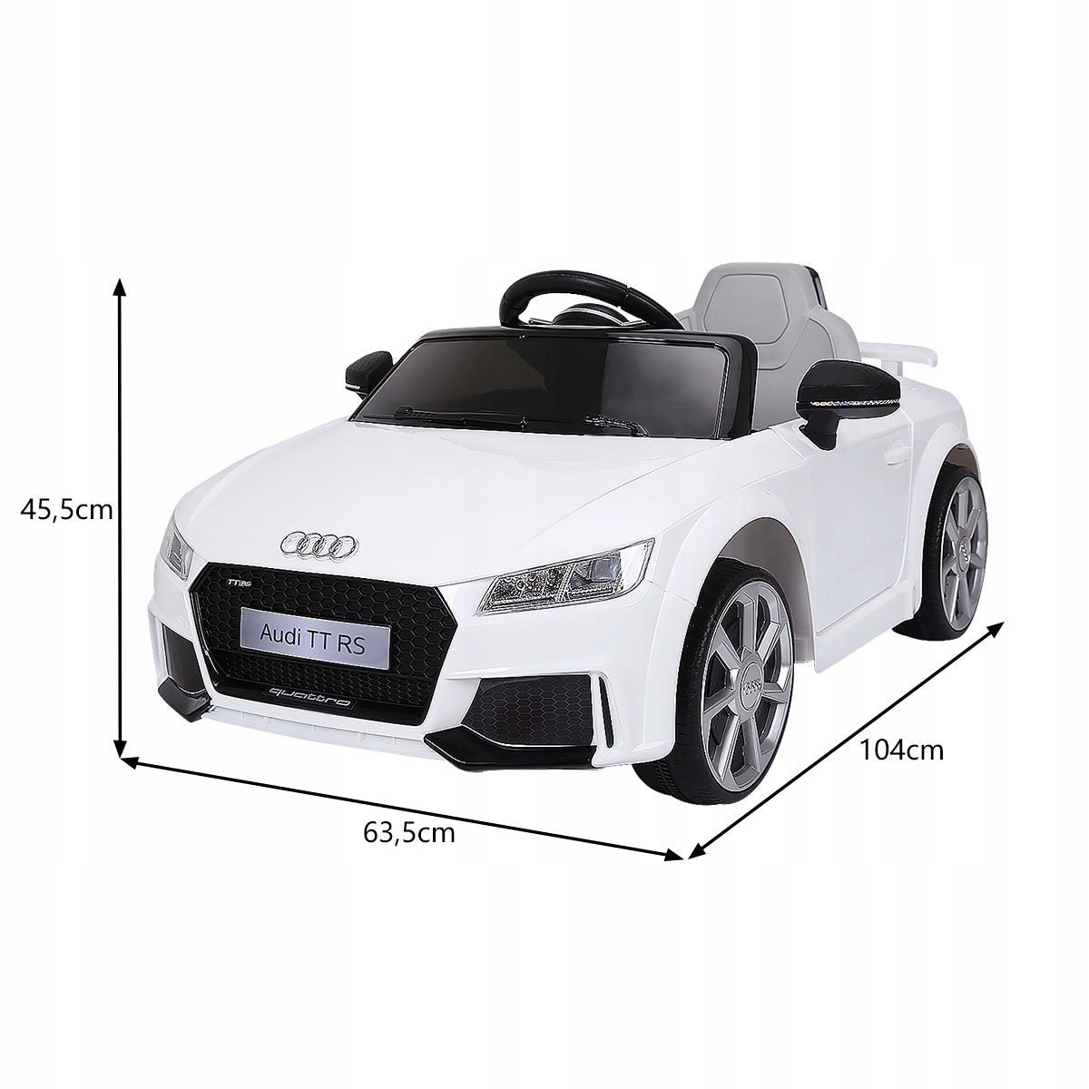 Children's car Audi TT RS White 104 x 63,5 x 45,5 cm Batteries included yes