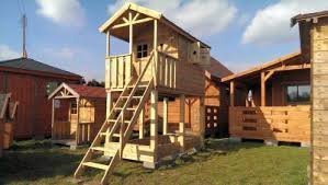Children's cottage "KAROLEK" wooden square toys/ swing/slide