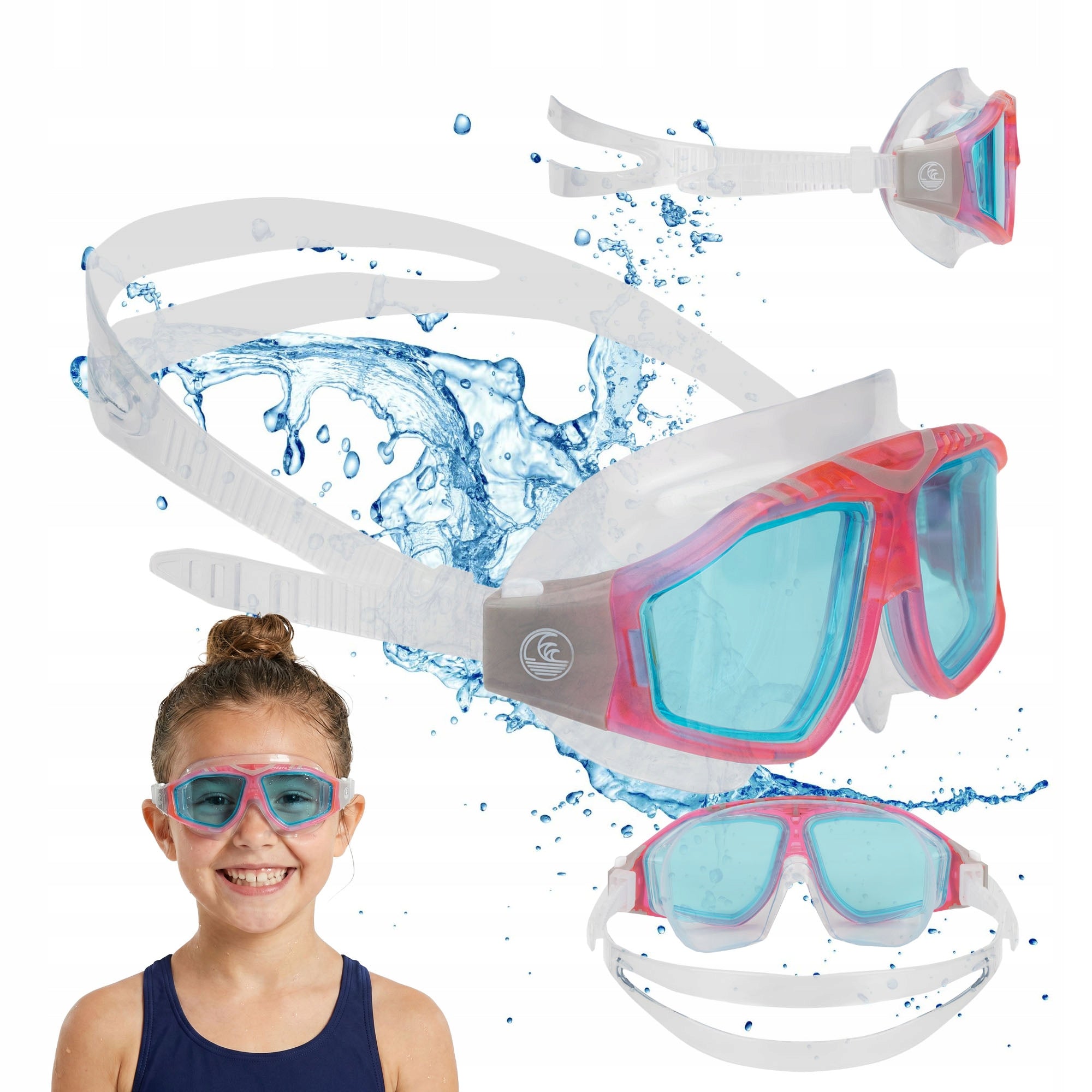 Children's diving mask Aquastic Mako Jr pink ANTI FOG SNORKELING