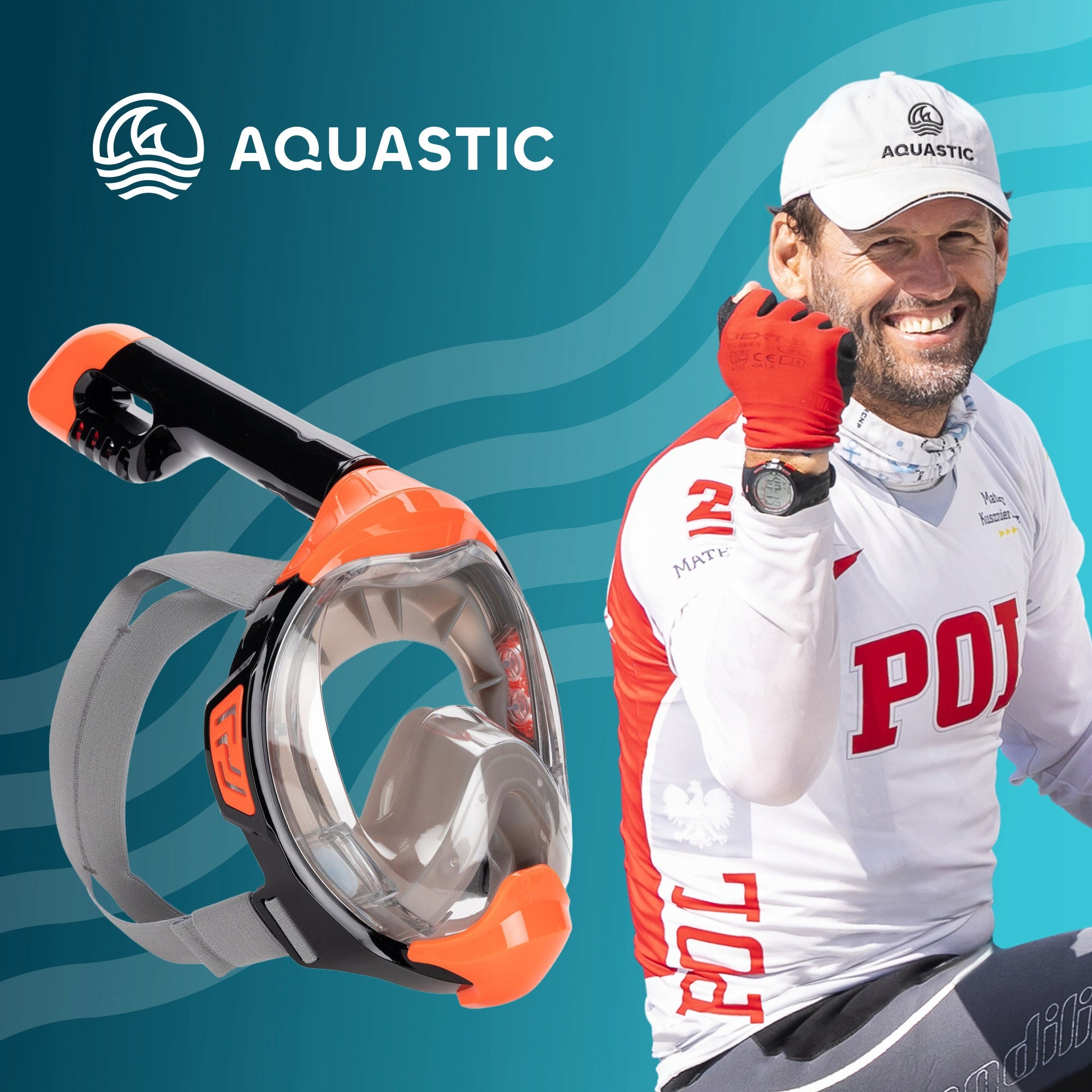 Children's diving mask SNORKELING AQUASTIC KAI JR XS with TUBE Model KAI Jr