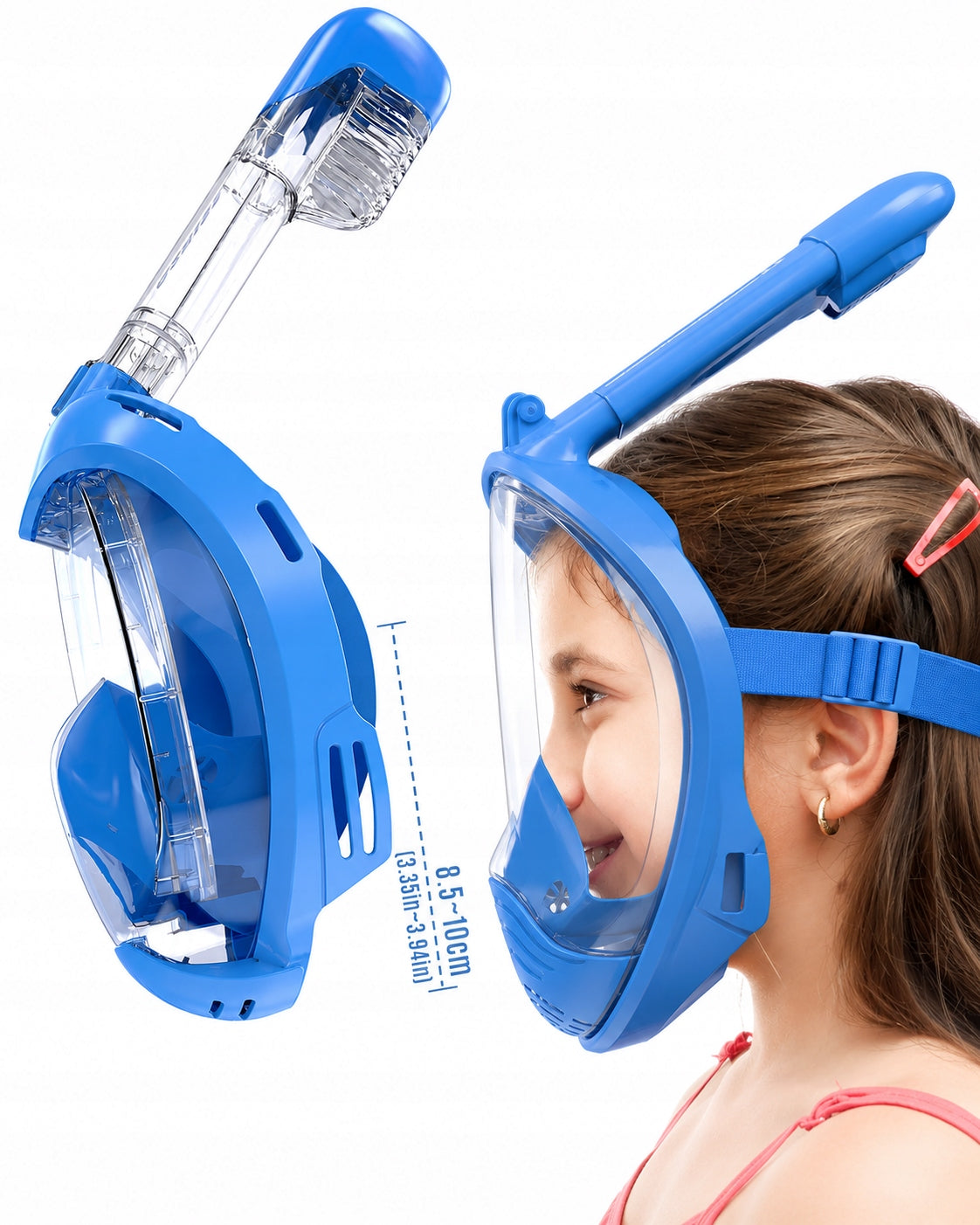 Children's diving mask full face 180° anti fog children 3-8 years