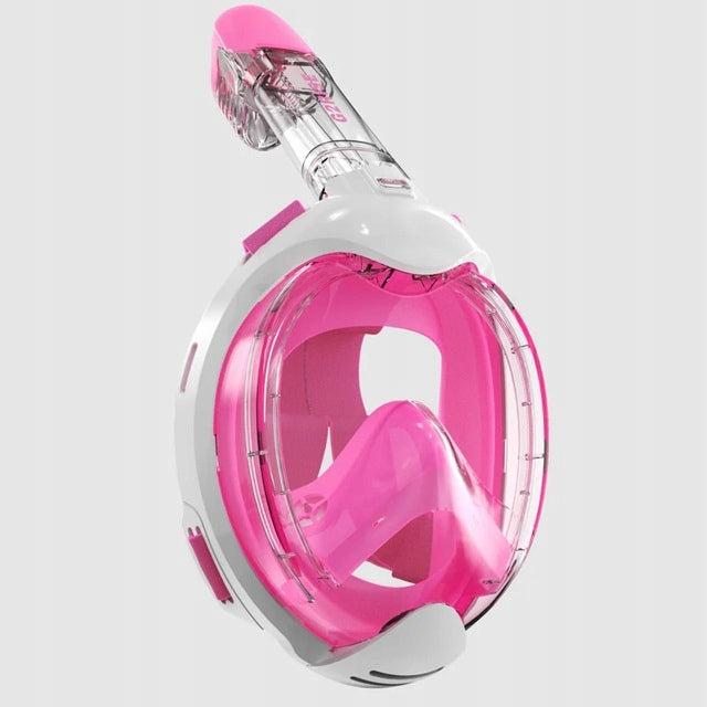 Children's diving mask, full face, with tube G2RISE pink white