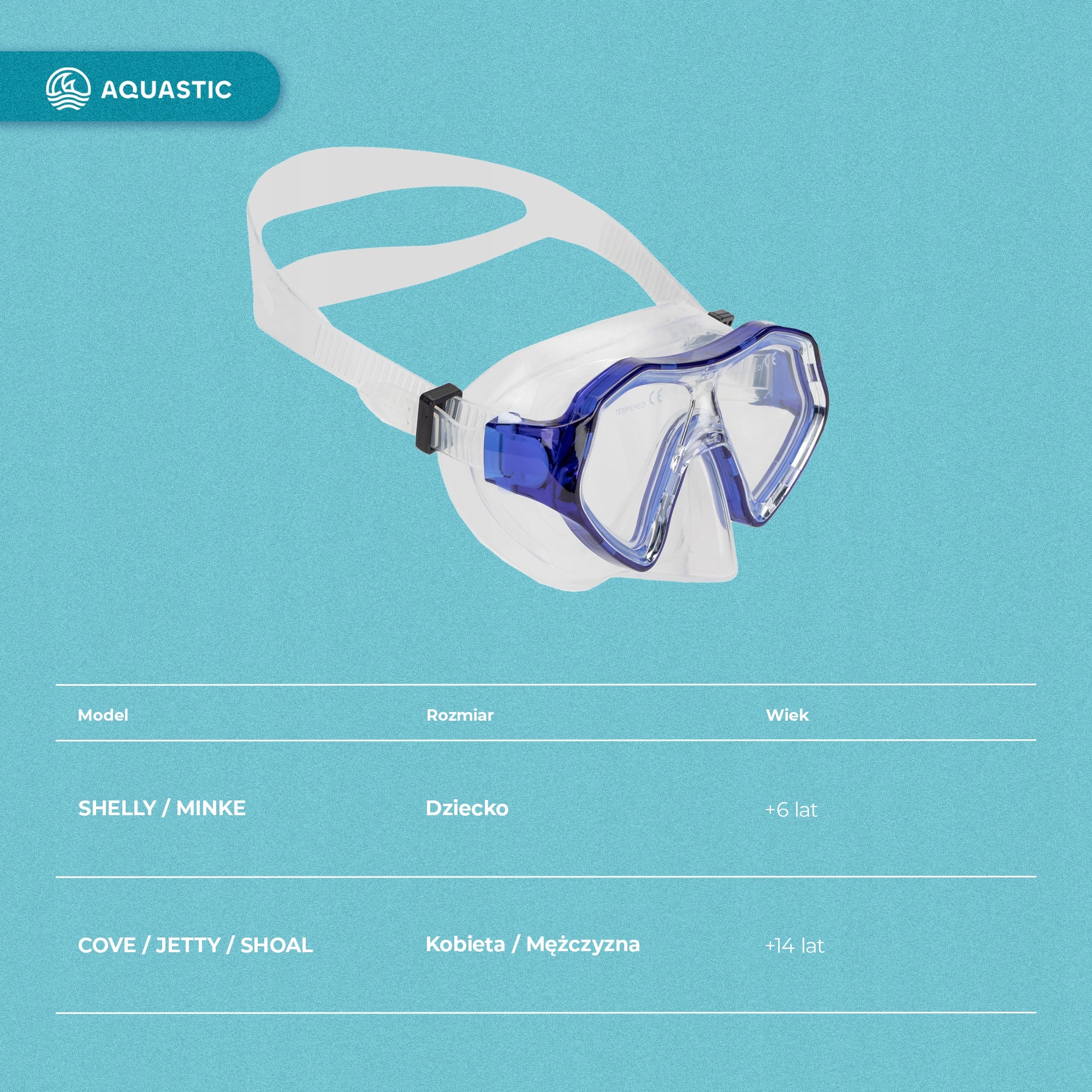 Children's diving set SNORKELING AQUASTIC MASK SNORKEL FIN 27/32 Model Shelly