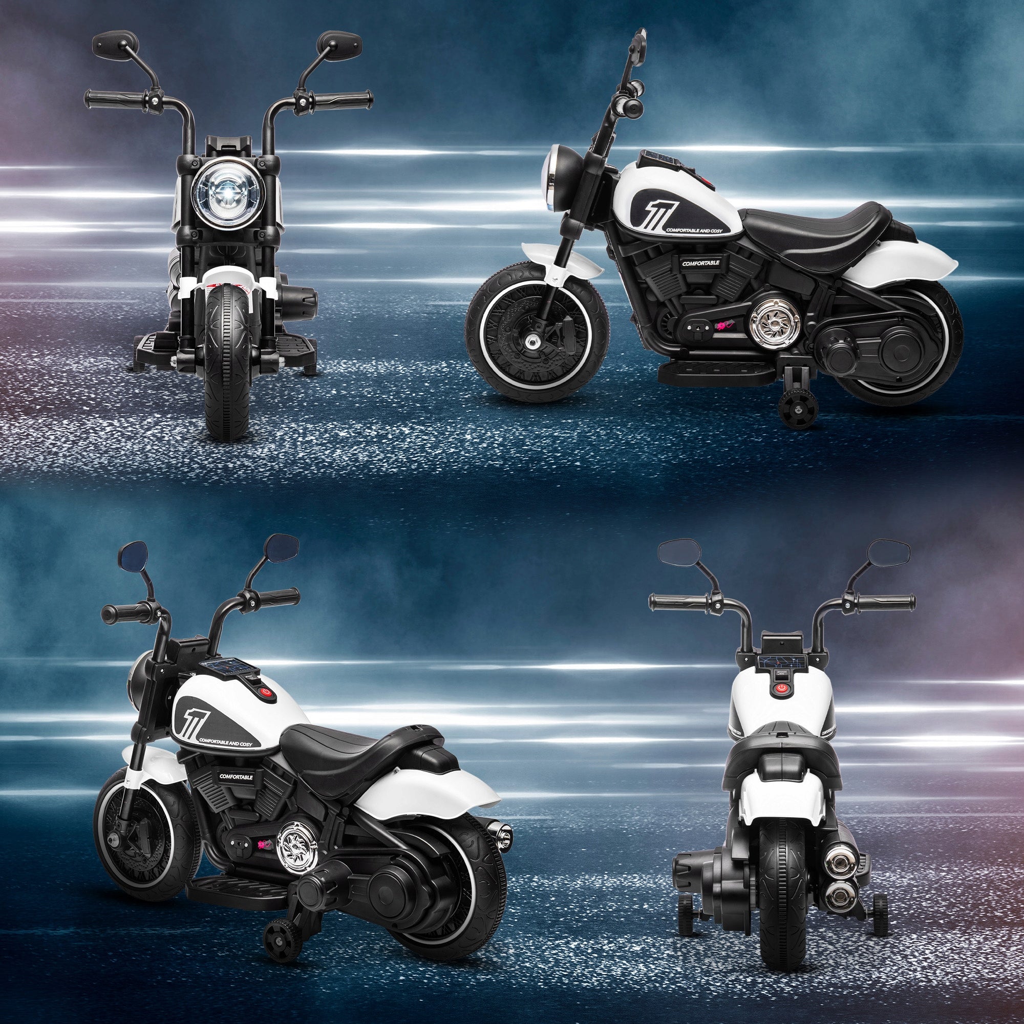 Children's electric motorcycle 1,5-3 years, safe black Brand Homcom