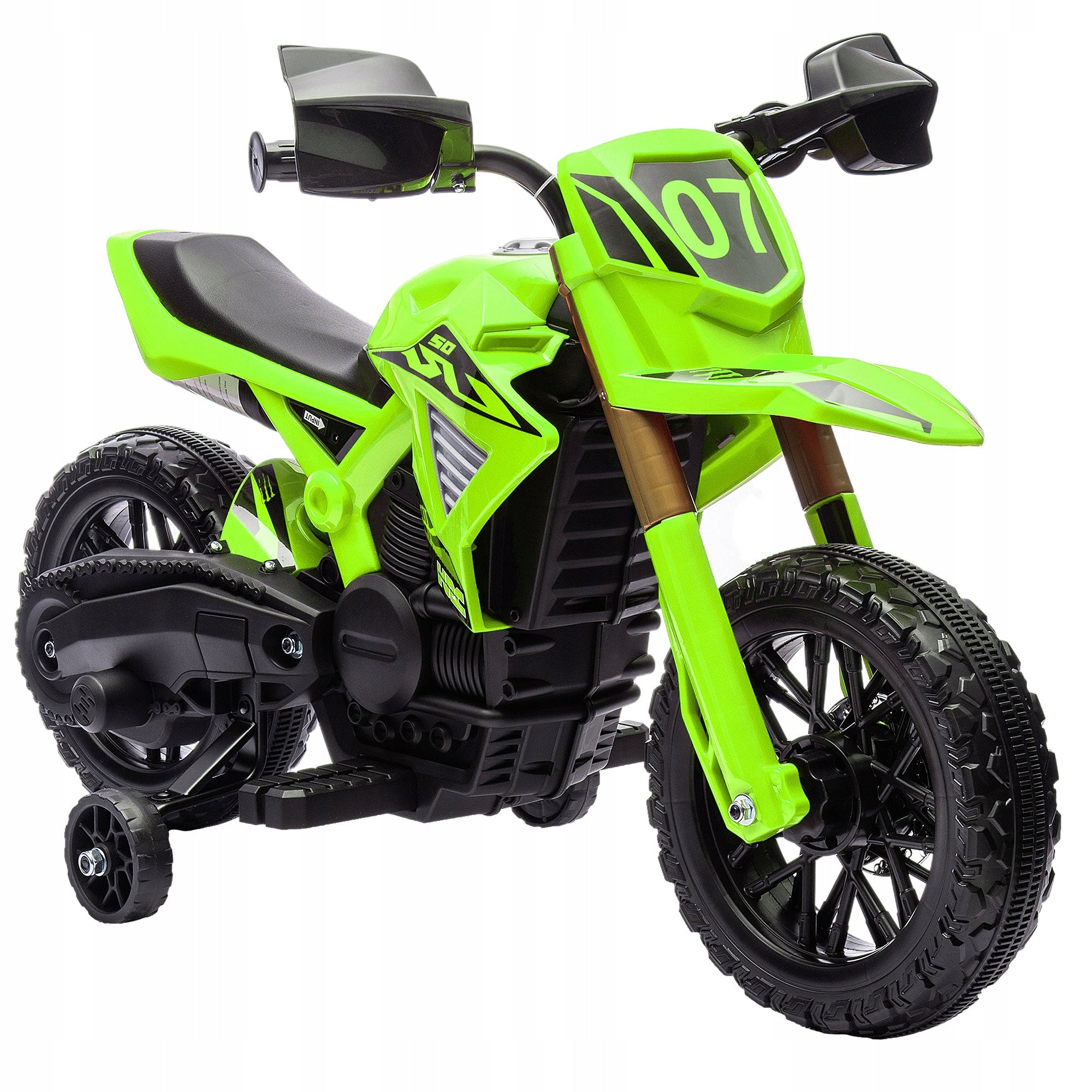 Children's electric motorcycle 12V, 3 km/h, 3-8 years, green