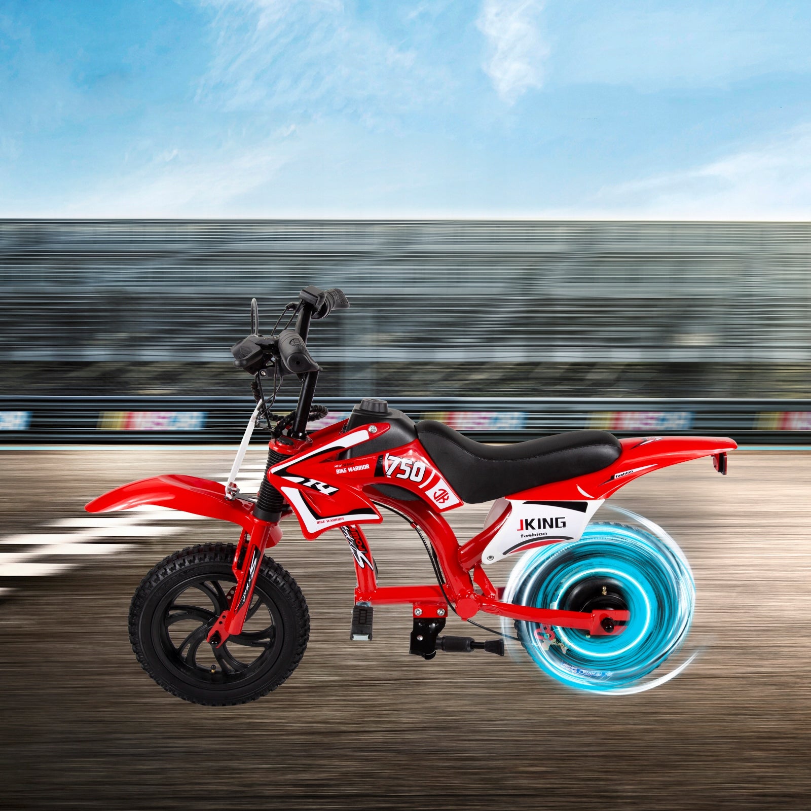Children's electric motorcycle 300W 16km/h 2600MAH JKING C6 city with LED Manufacturer code Dziecięcy motocykl wielofunkcyjne C6 300W 12"