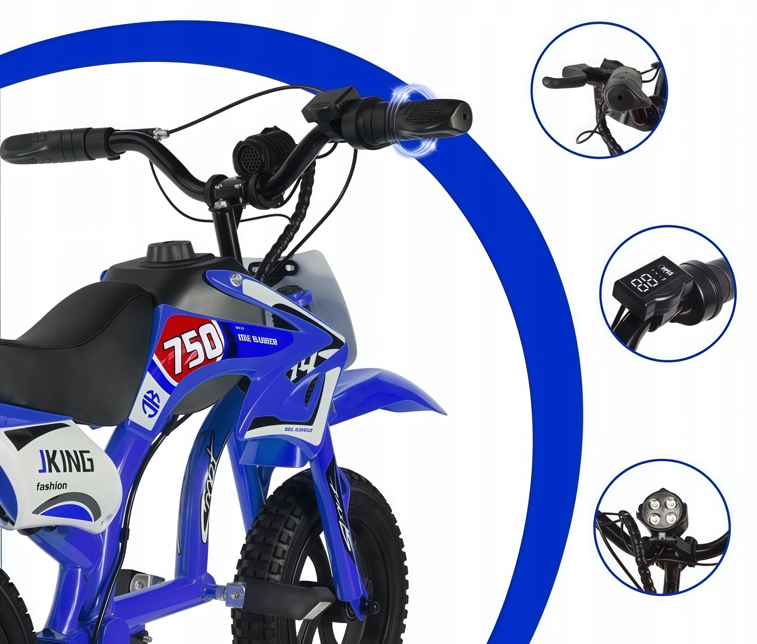 Children's electric motorcycle JKING C6 300W 12km/h 2600MAH 12 inches Tyres Manufacturer code JKING C6 300W 12km/h 2600MAH