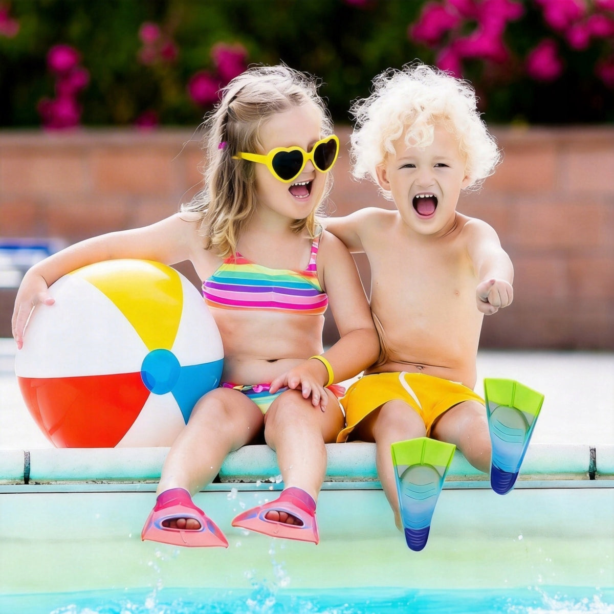 Children's fins 33-35 training-short, for swimming pool and for holidays by the sea Brand no brand