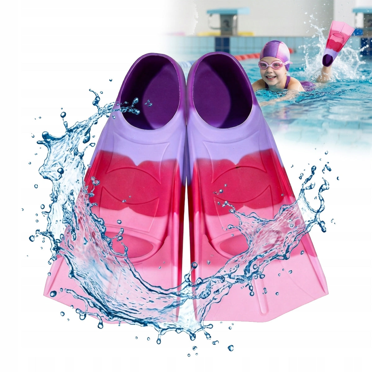 Children's fins 33-35 training-short, for swimming pool and for holidays by the sea