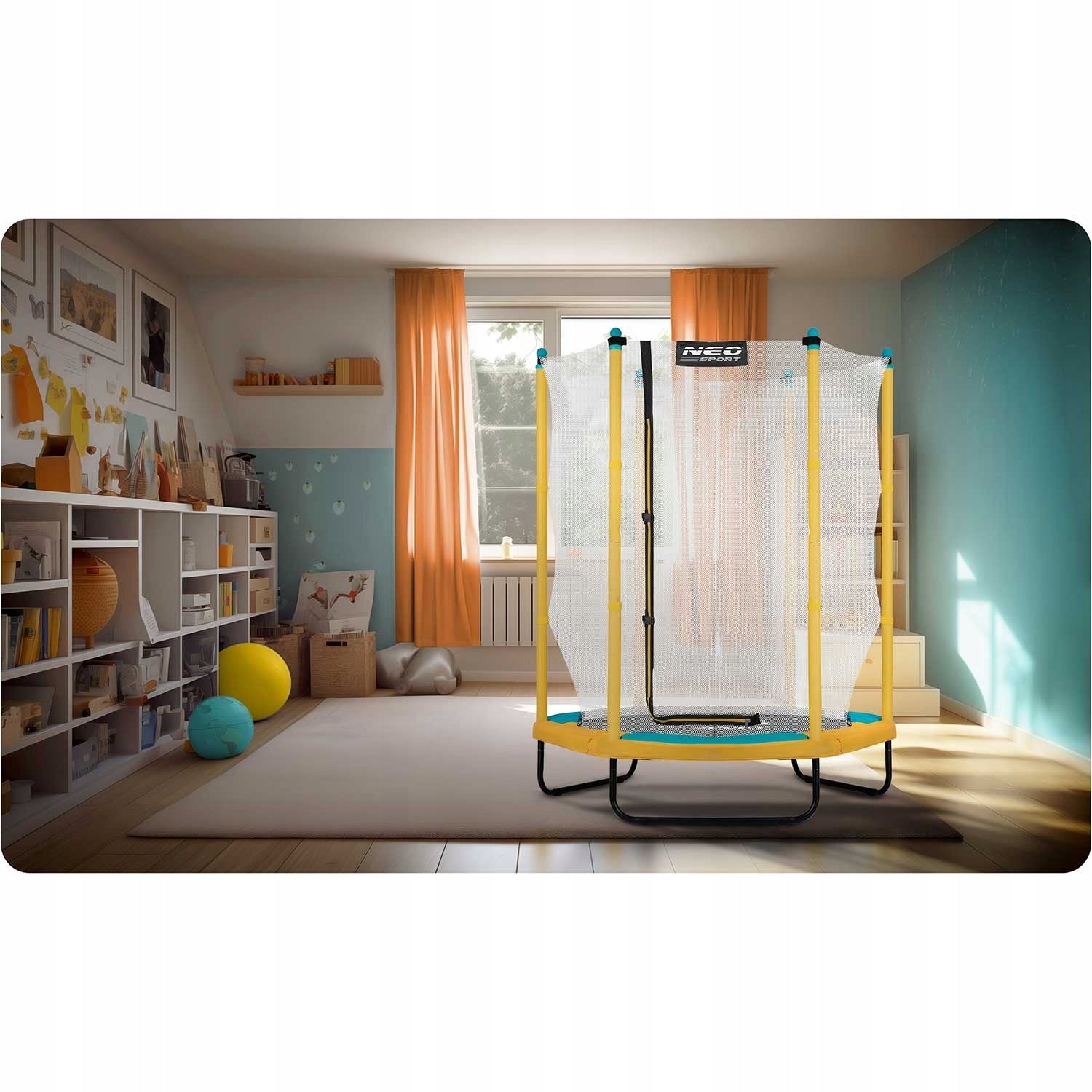 Children's garden trampoline 140 cm 4,5ft Neo-Sport Net height 146 cm