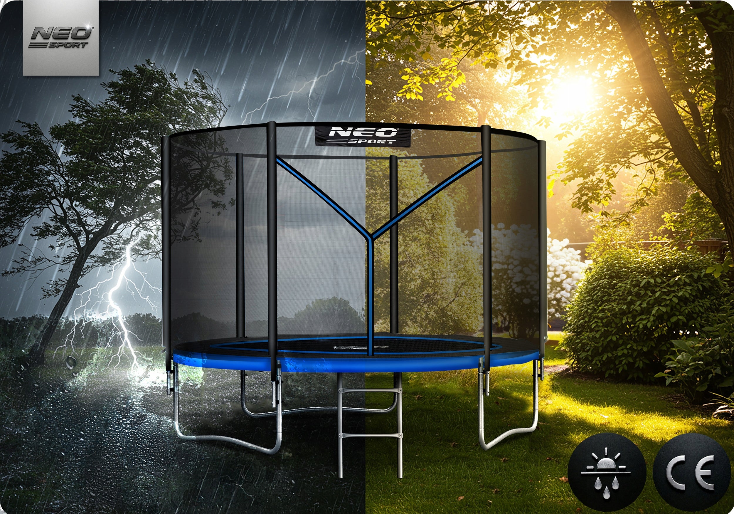 Children's garden trampoline 183cm 6ft LADDER MESH Neo-Sport EAN (GTIN) 5903890625634