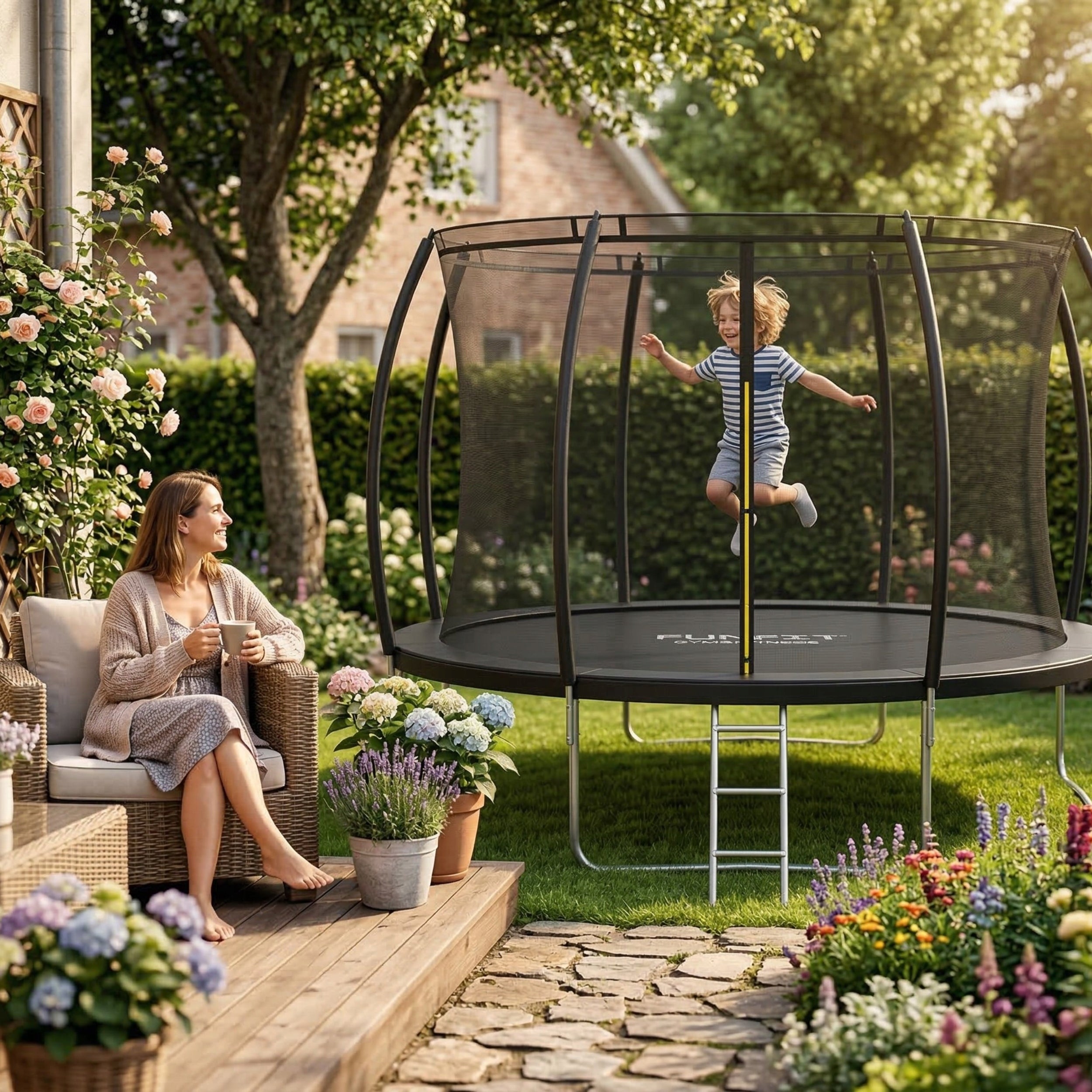 Children's garden trampoline 404cm FUNFIT inner net PREMIUM 13ft Manufacturer code 3122