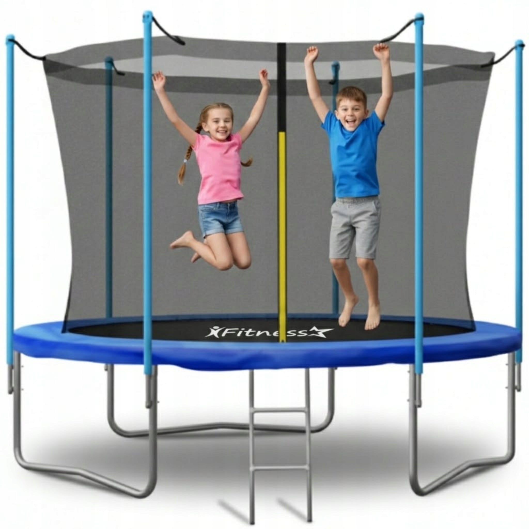 Children's garden trampoline Fitness-Star 254cm 8ft with ladder net