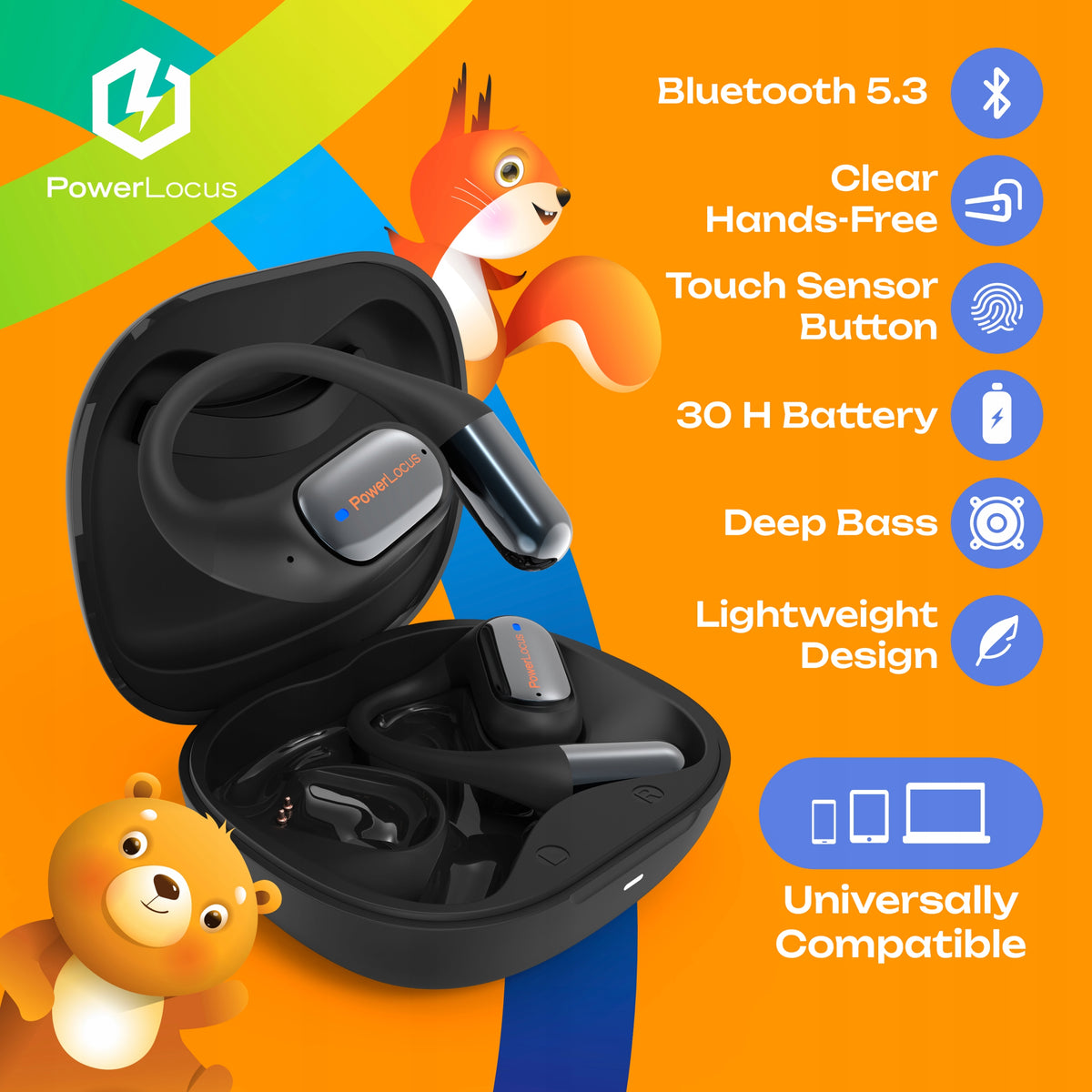 Children's headphones GIFT Children's Day PowerLocus Mkids 85dB 30h + case Manufacturer code pwl-mkids1