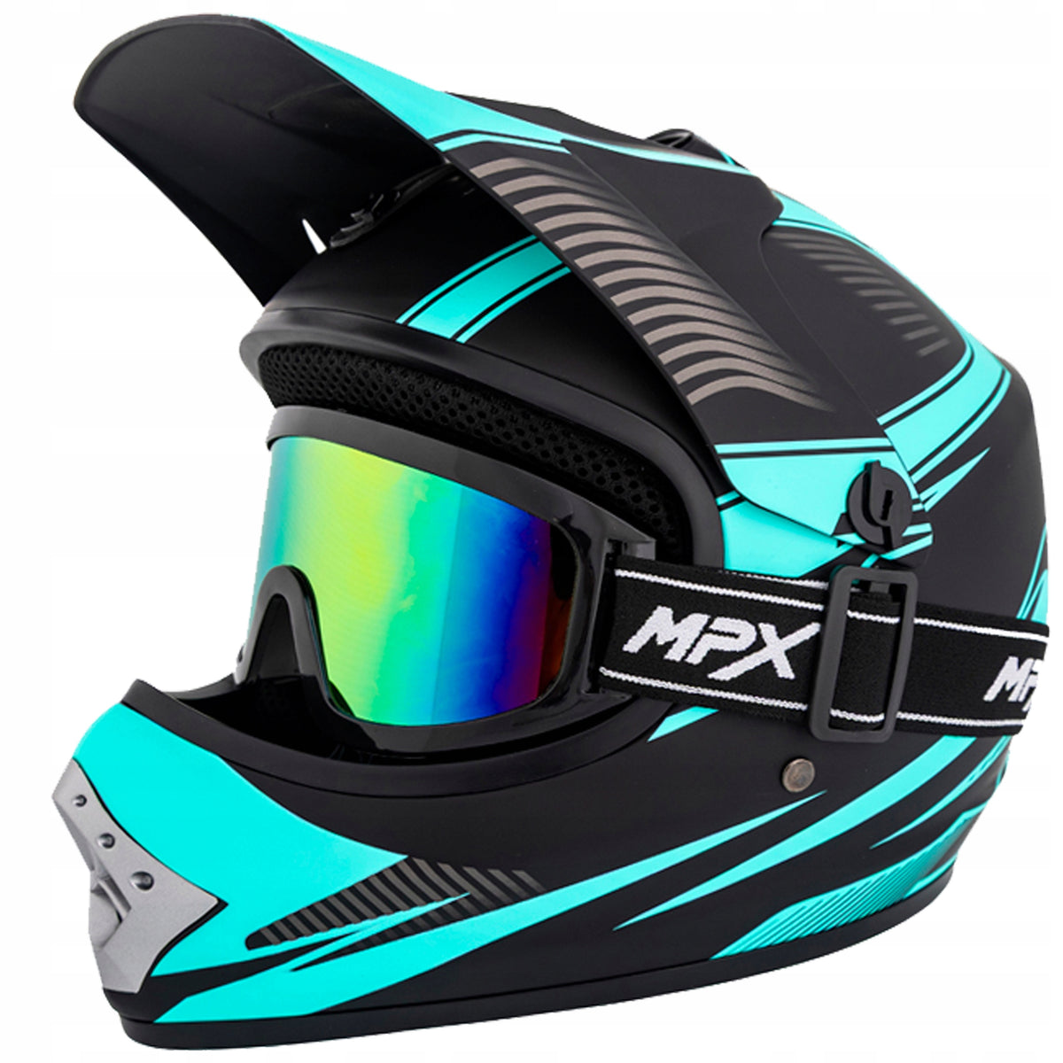 Children's helmet Cross+Gogle Enduro Mini Quad ATV Cross BMX Scooter S 53-54