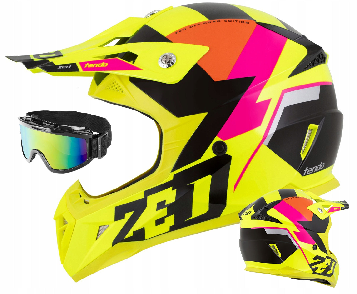 Children's helmet ZED X1.9 S (48 cm) cross quad enduro + goggles ECE 22.06