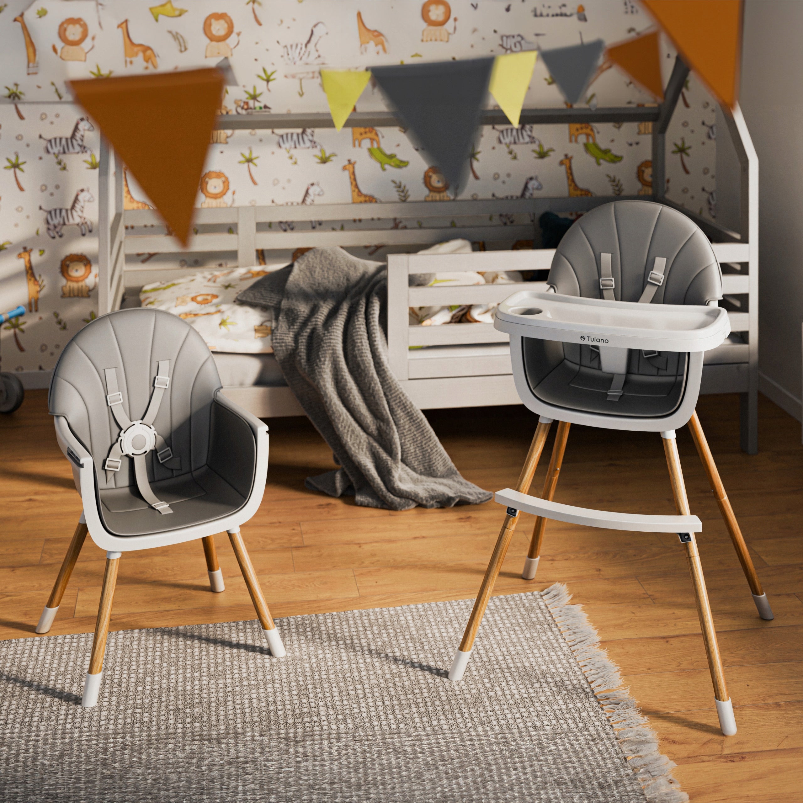 Children's high chair TULANO tourist folding WOODEN Packaging status original