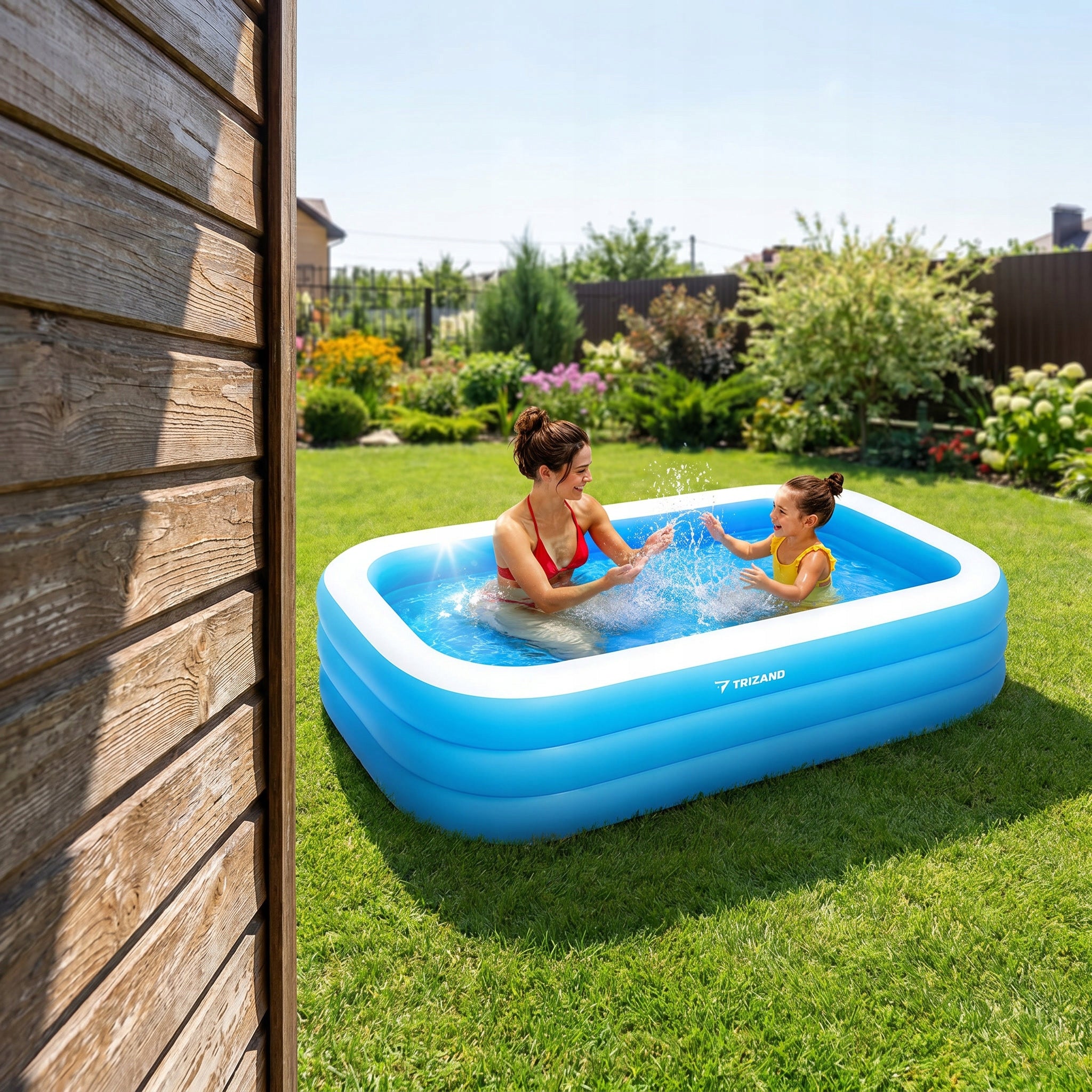Children's inflatable garden pool family for summer holiday 185x130x50cm Length 180 cm