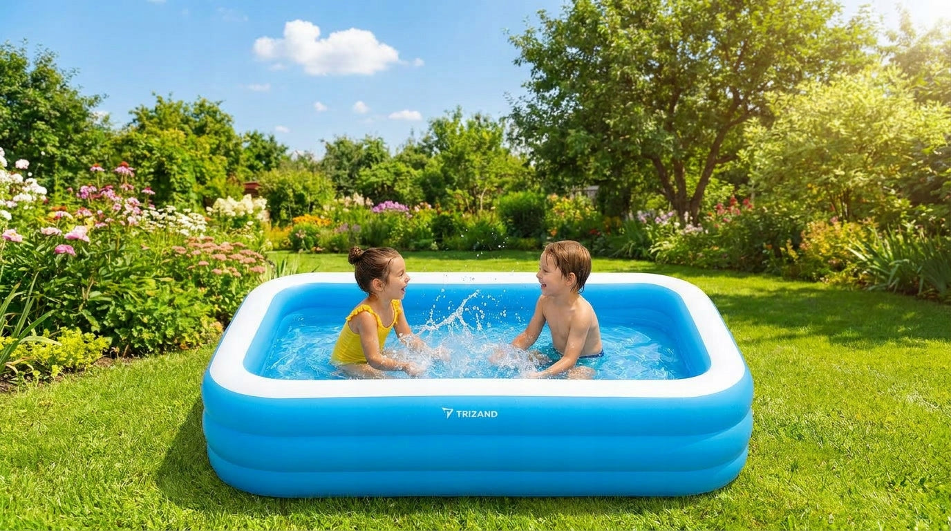 Children's inflatable garden pool family for summer holiday 185x130x50cm Manufacturer code Basen dmuchany 185x130x50cm Trizand 27797