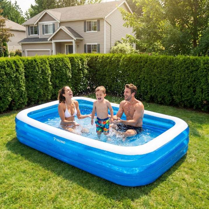 Children's inflatable garden pool family for summer holiday 262x175x50cm Length 262 cm