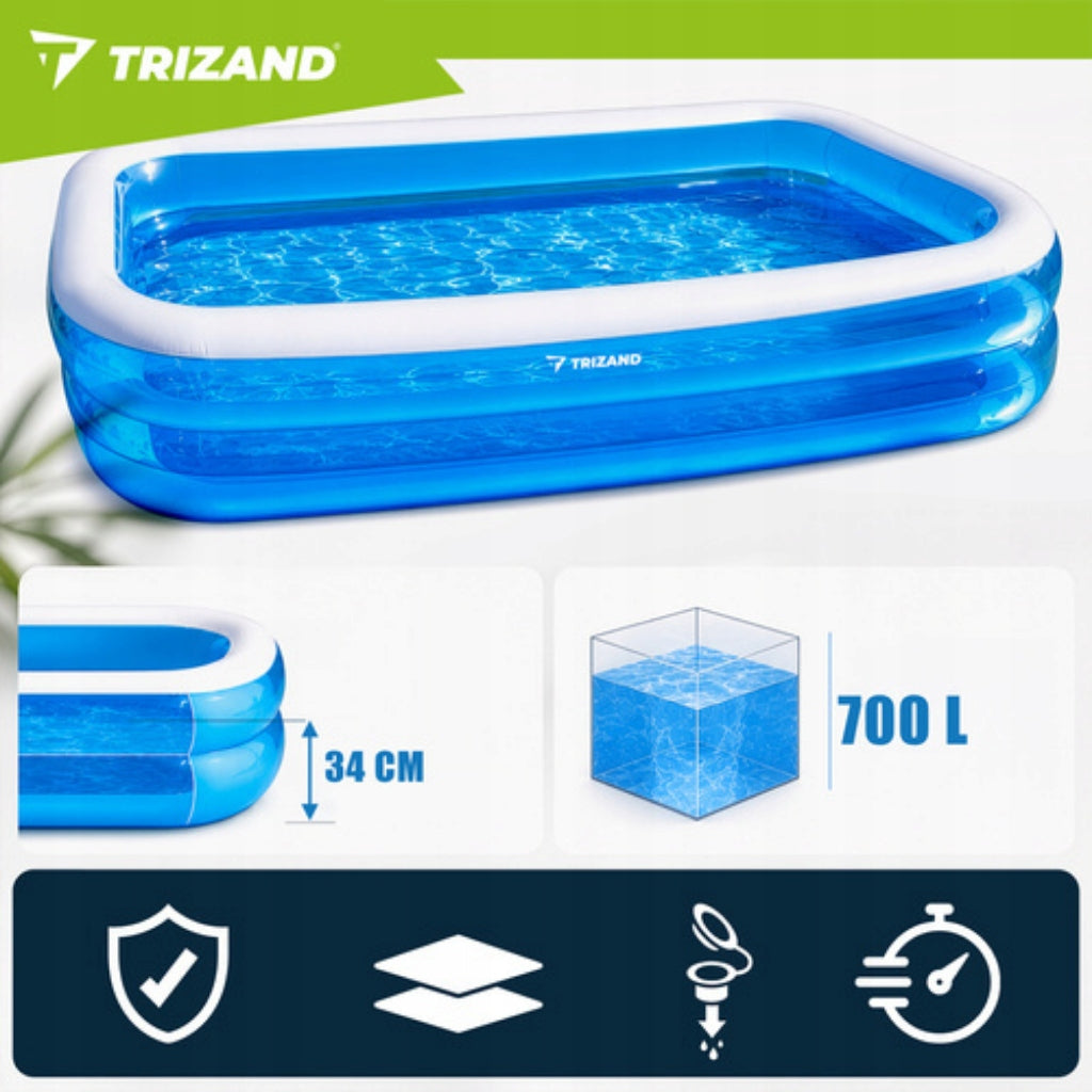 Children's inflatable garden pool family for summer holiday 262x175x50cm Manufacturer code Basen dmuchany 262x175x50cm Trizand 27794