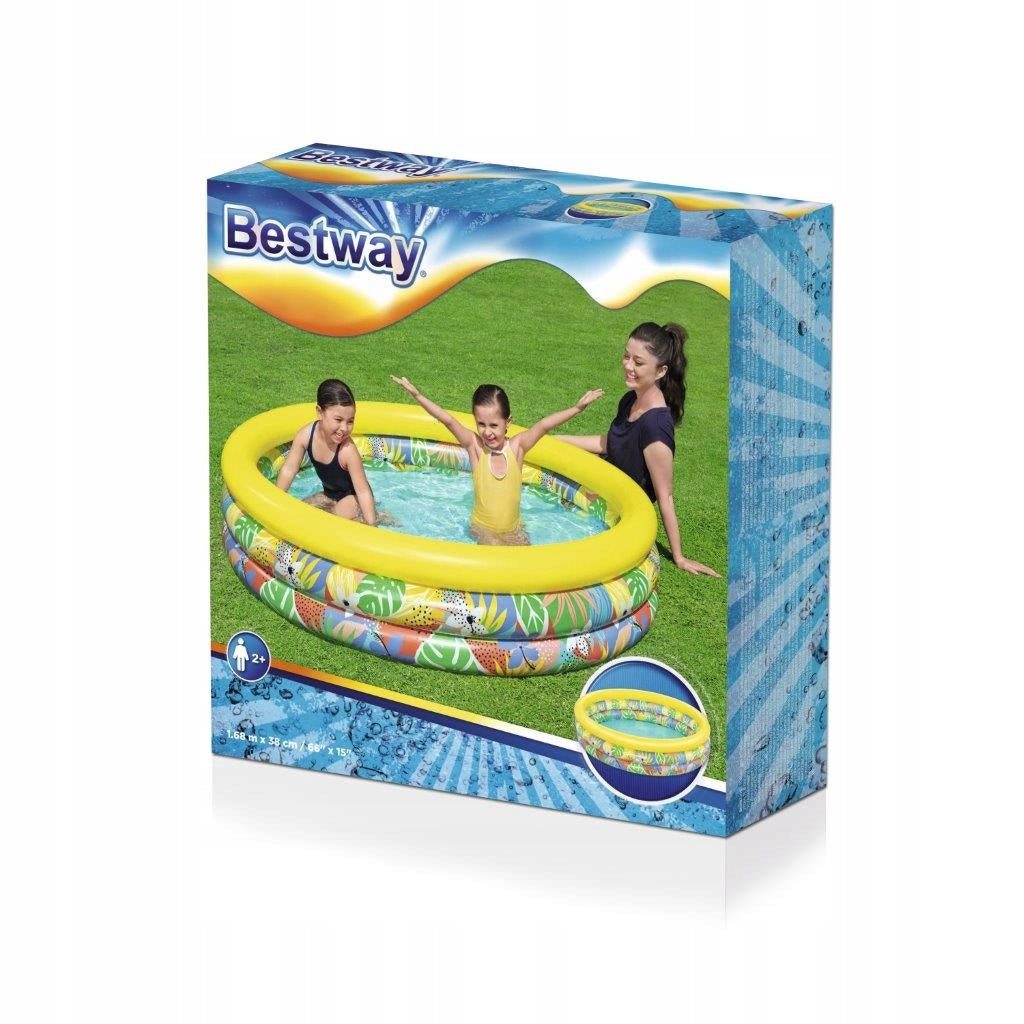 Children's inflatable pool Paddling pool 168cm Round garden inflatable pool Volume 508 l