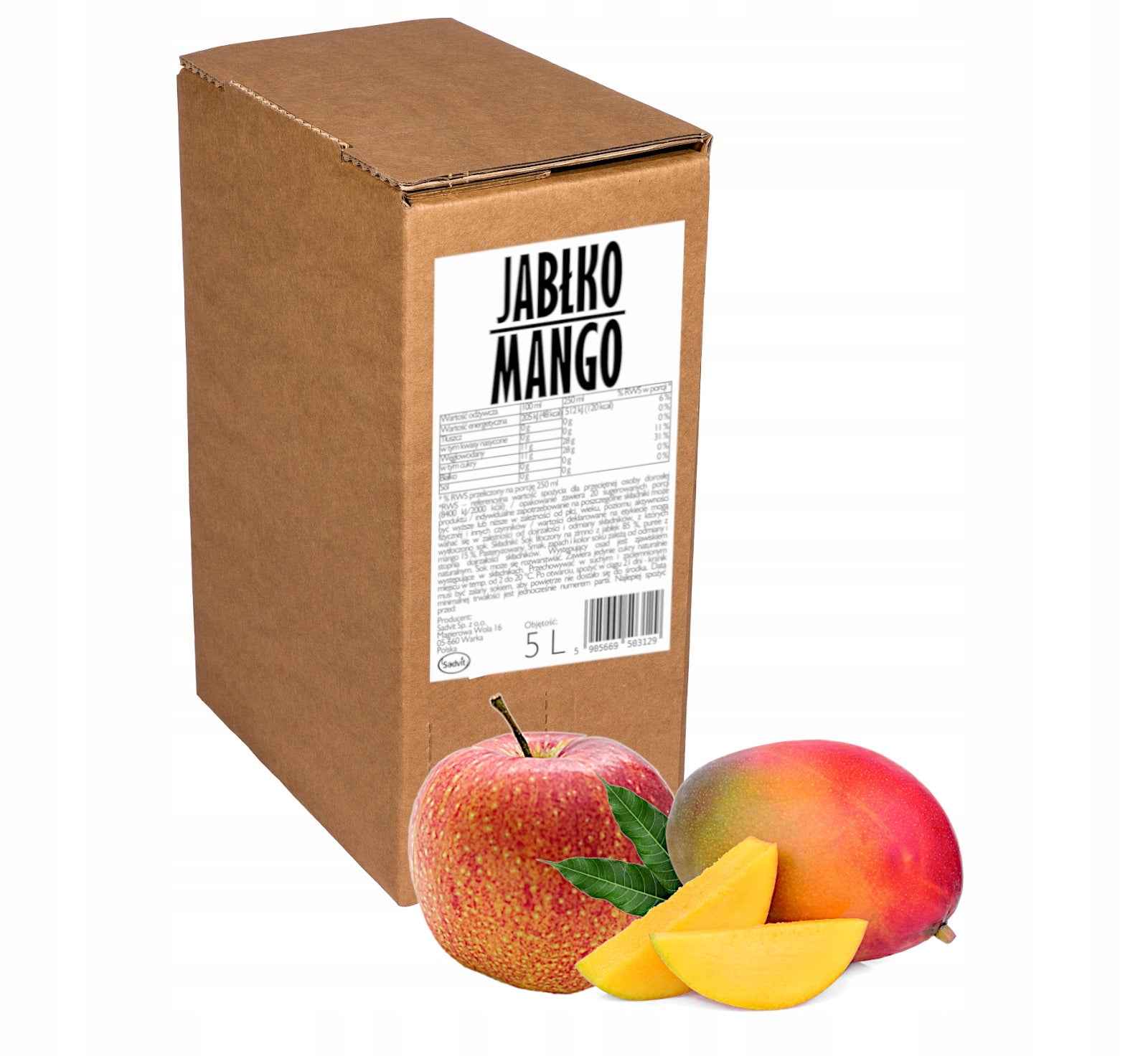 Children's juice natural mango apple 100% 5L for sodastream saturator