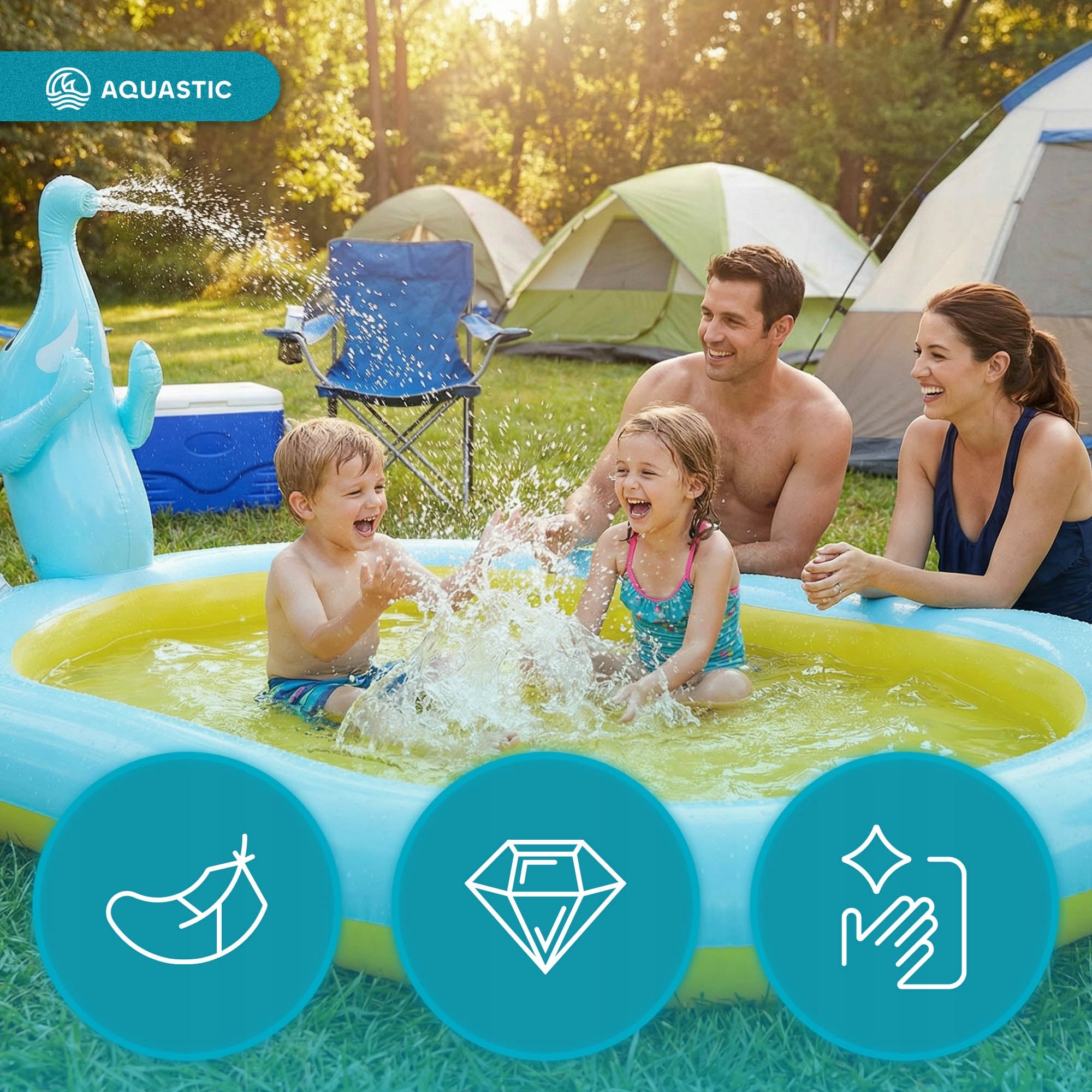Children's pool with fountain AQUASTIC 180cm VERSATILE DURABLE EAN (GTIN) 5904823000467