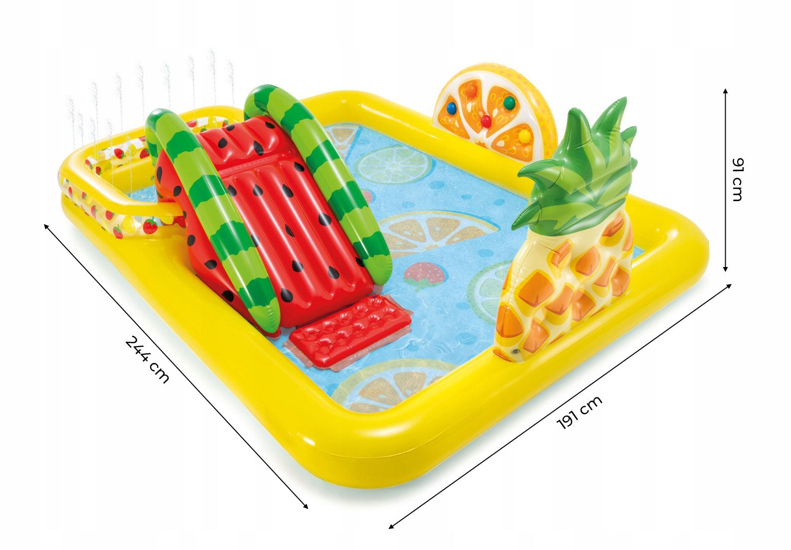 Children's pool with fruit inflatable rectangular Intex 244 x 191 x 91 cm Manufacturer code 57158