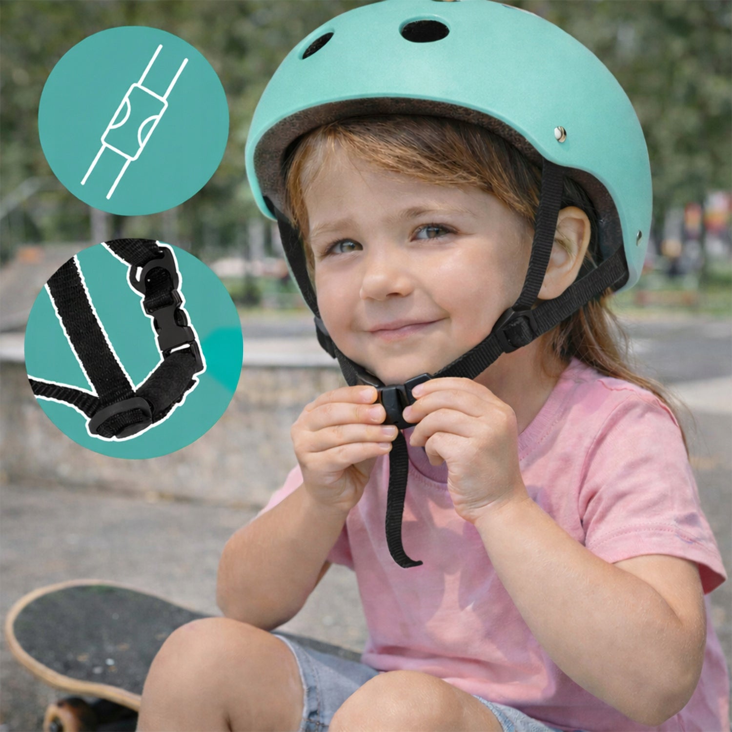 Children's scooter 2in1 with saddle adjustable + LED helmet 3 balance wheels Frame metal