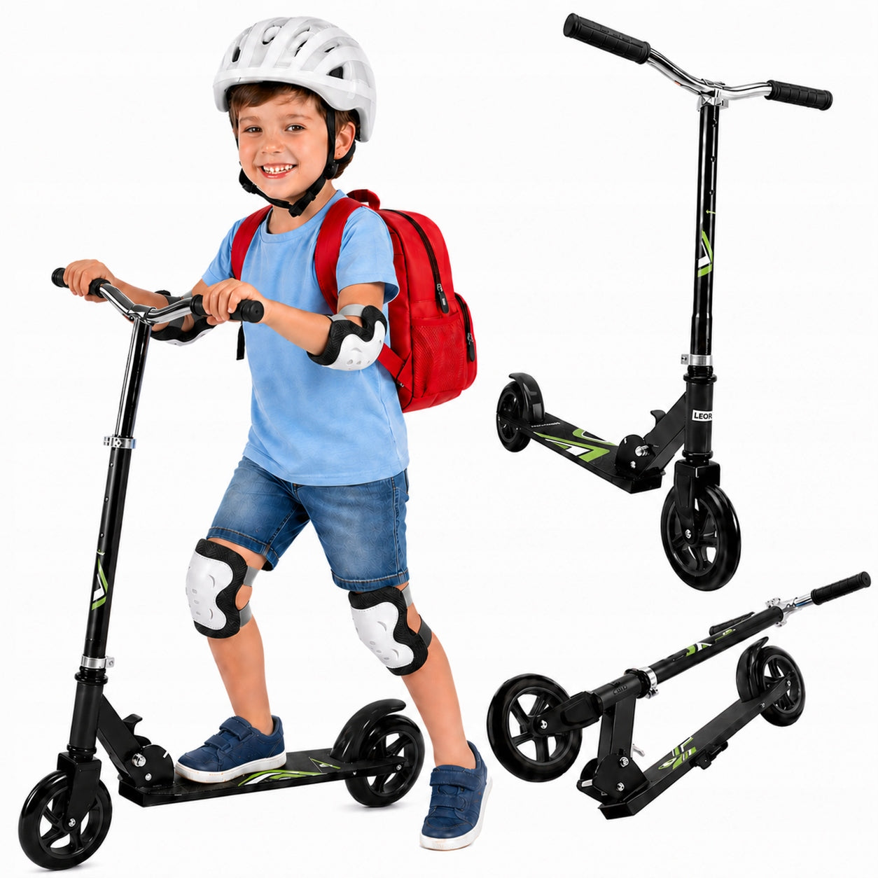 Children's scooter LEOPAX foldable 145mm adjustable with brake