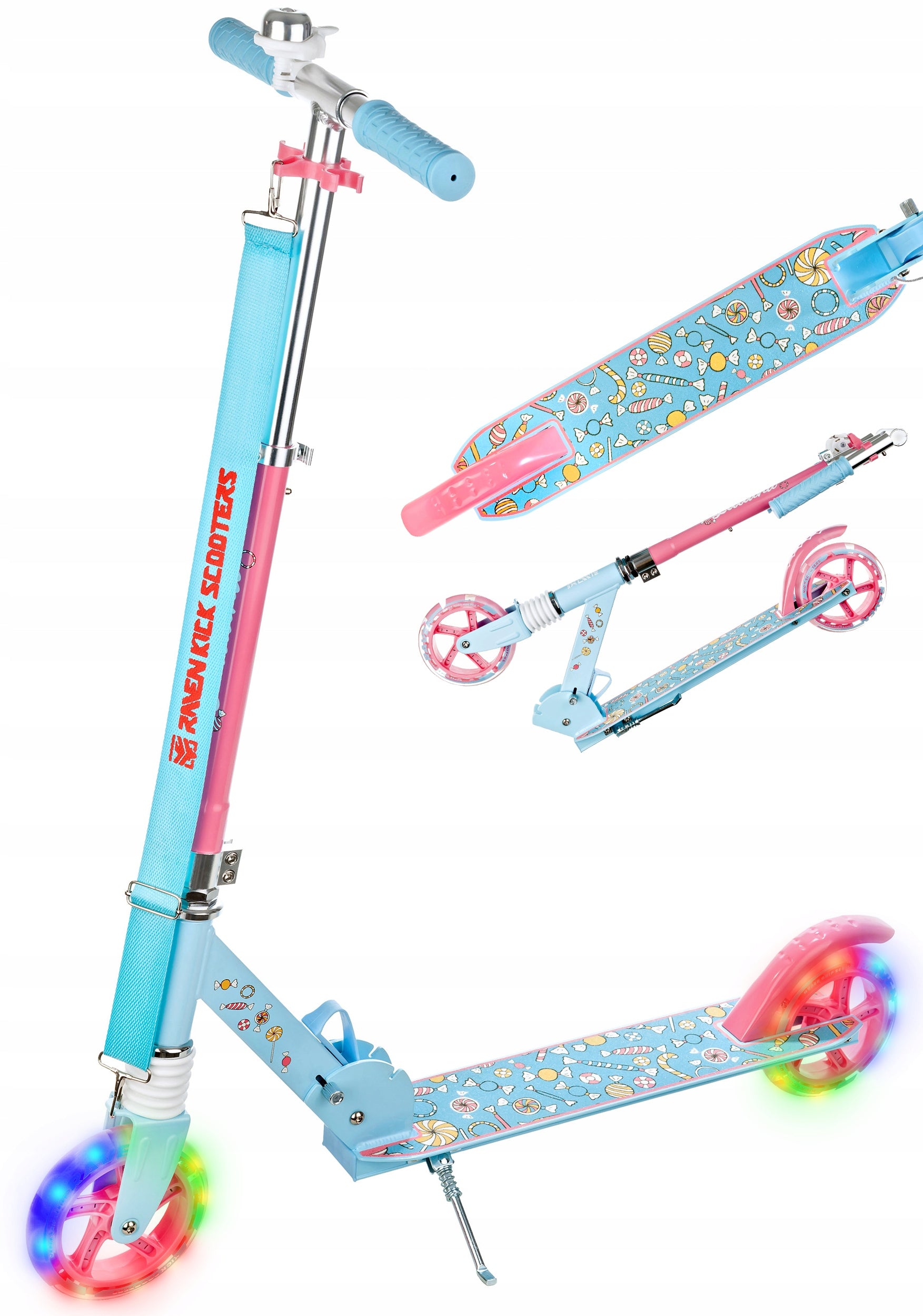 Children's scooter RAVEN Lilliana 145mm with shock absorber and LED bell