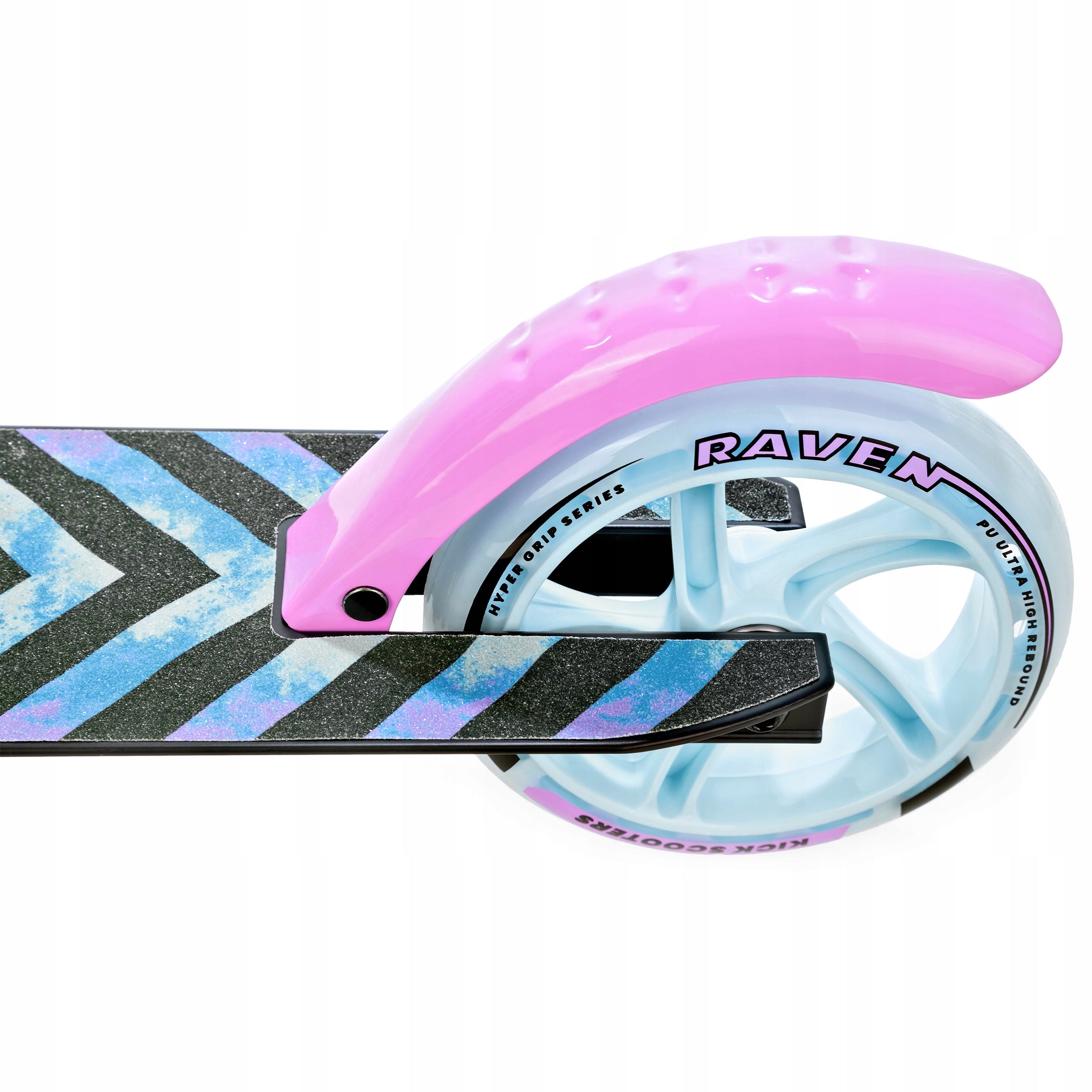 Children's scooter RAVEN Pastelle Black 145mm shock absorption brake bell Color black blue pink