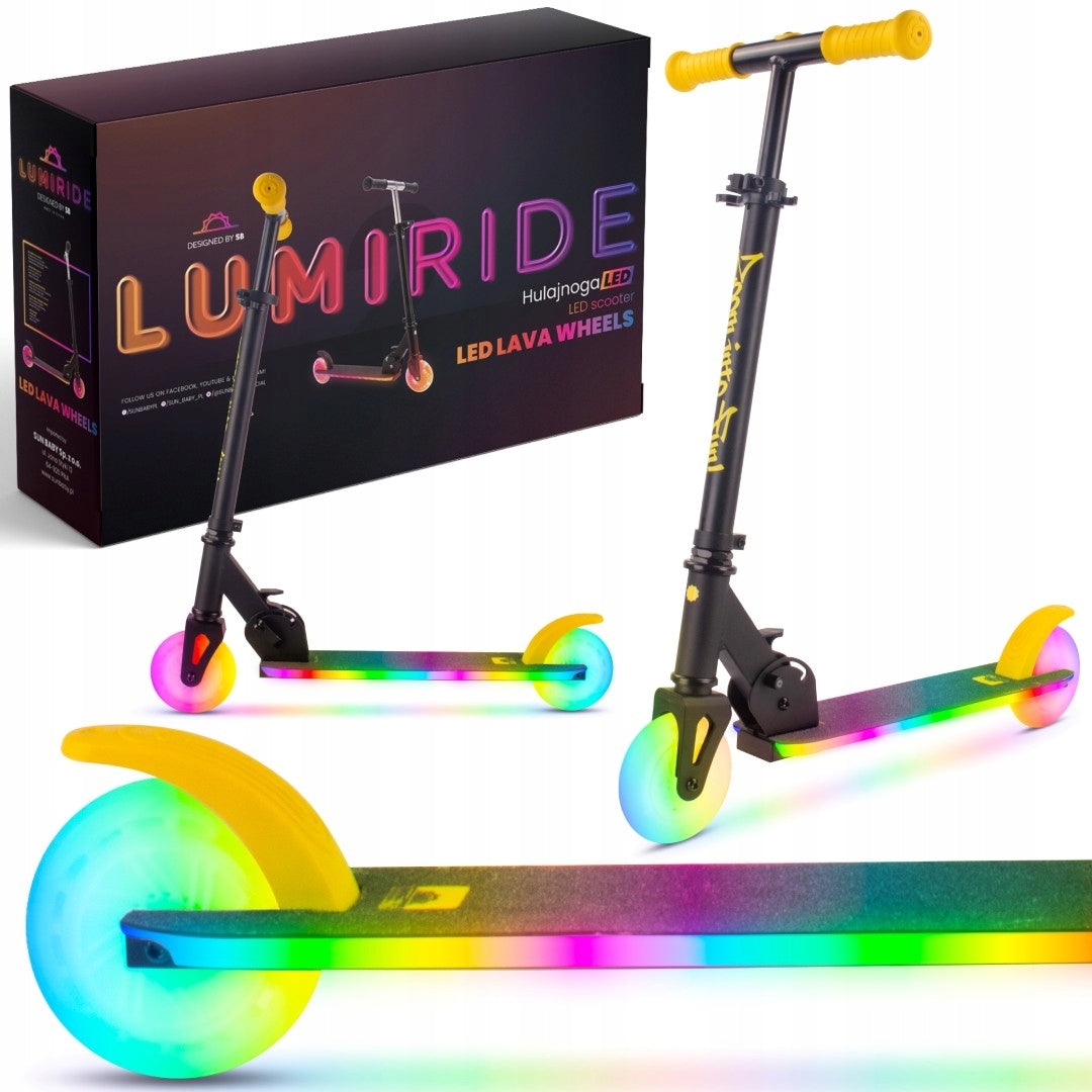 Children's scooter folding two-wheeled adjustable LED 7 colors 20programs