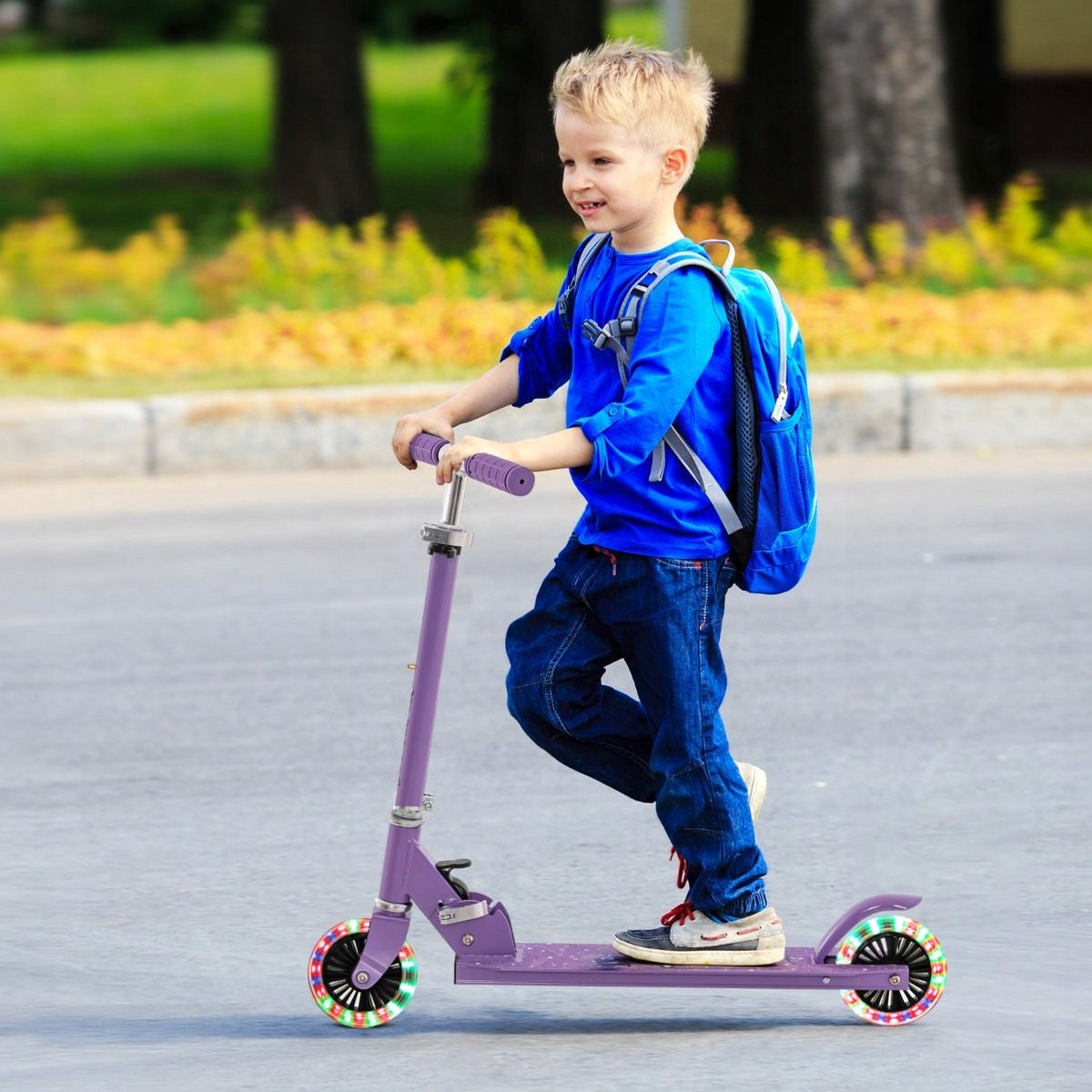 Children's scooter with adjustable steering wheel LED wheels Kind two-wheeled