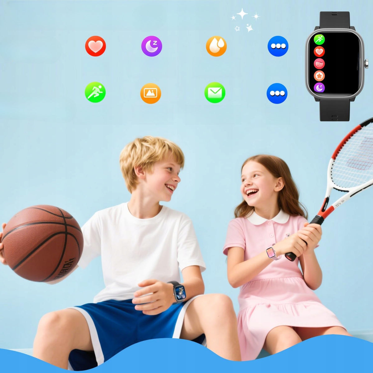 Children's smartwatch watch waterproof IP68 touch screen heart rate measurement Manufacturer code Dziecięcy smartwatch zegarek wodoodporny IP68