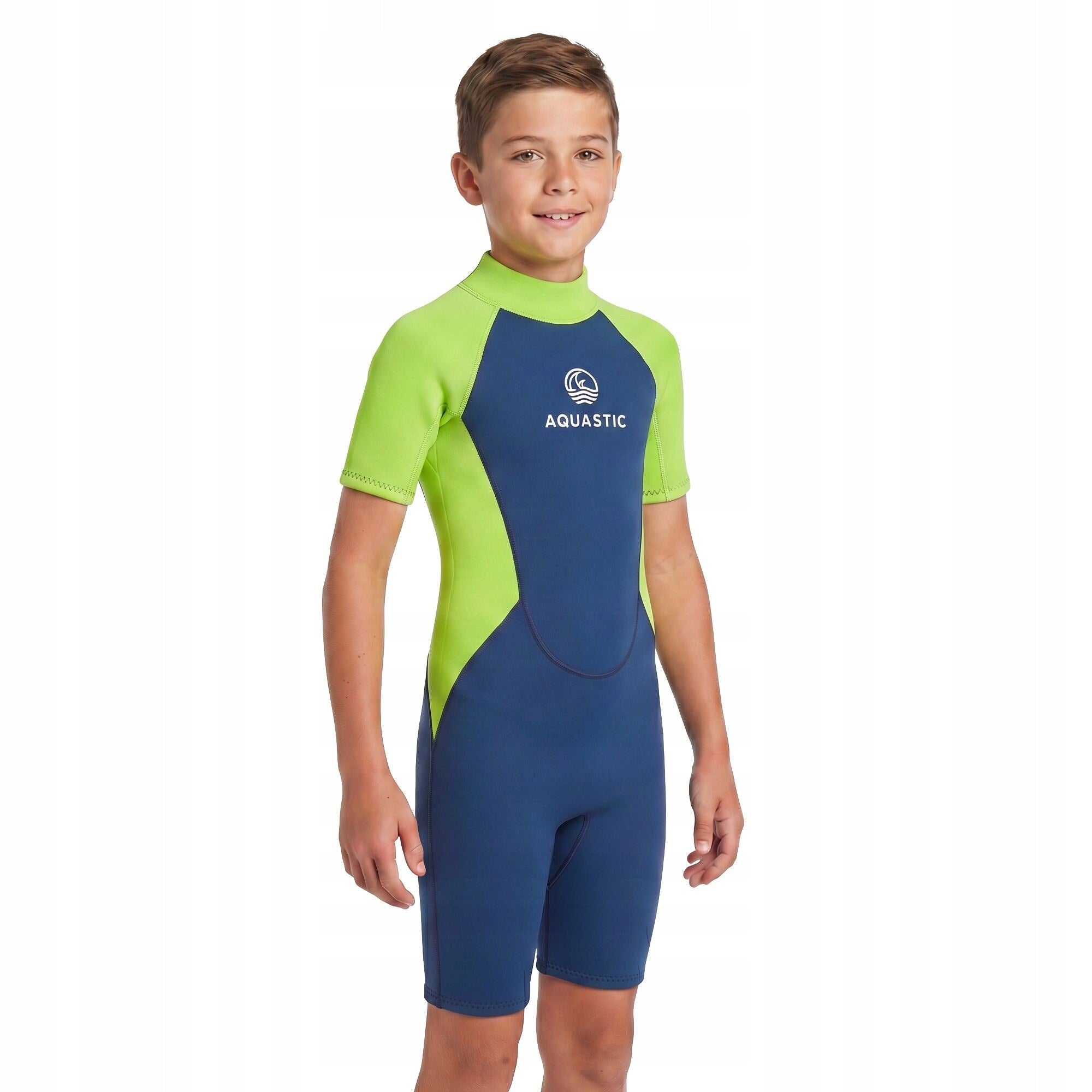 Children's swimming wetsuit AQUASTIC Wavey Jrb 2mm green 131-140