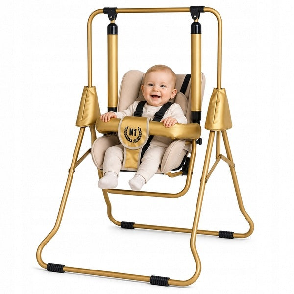 Children's swing 3in1 ADBOR N1 Gold garden home - beige and gold Brand Adbor