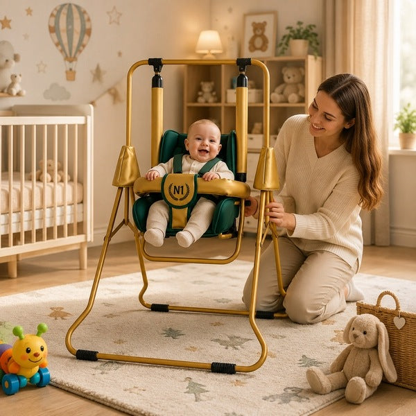 Children's swing 3in1 ADBOR N1 Gold garden home - green – gold Kind swing