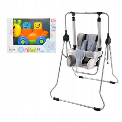 Children's swing 3in1 ADBOR N1 garden home – blue-gray